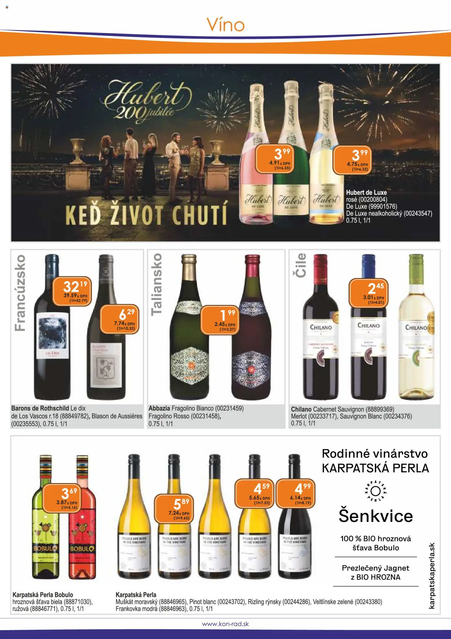 Nové KON - RAD akcie – leták je platný od 01.12.2025 | Strana: 29 | Produkty: Víno, Hubert de Luxe