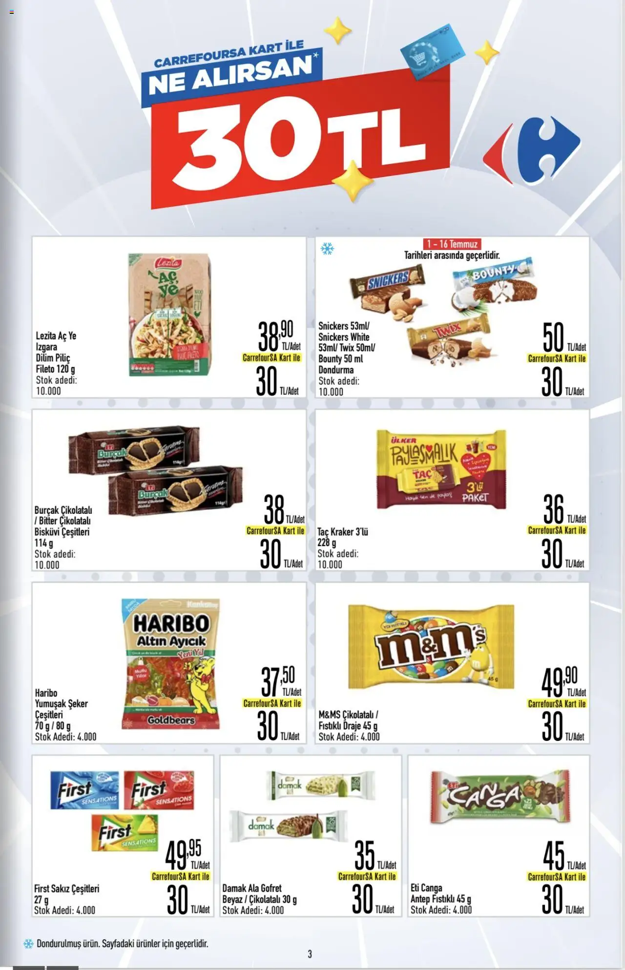 CarrefourSA Katalog - 26.06.2025 tarihinden itibaren geçerlidir | Sayfa: 3 | Ürünler: Gofret, Şeker, Piliç, Izgara