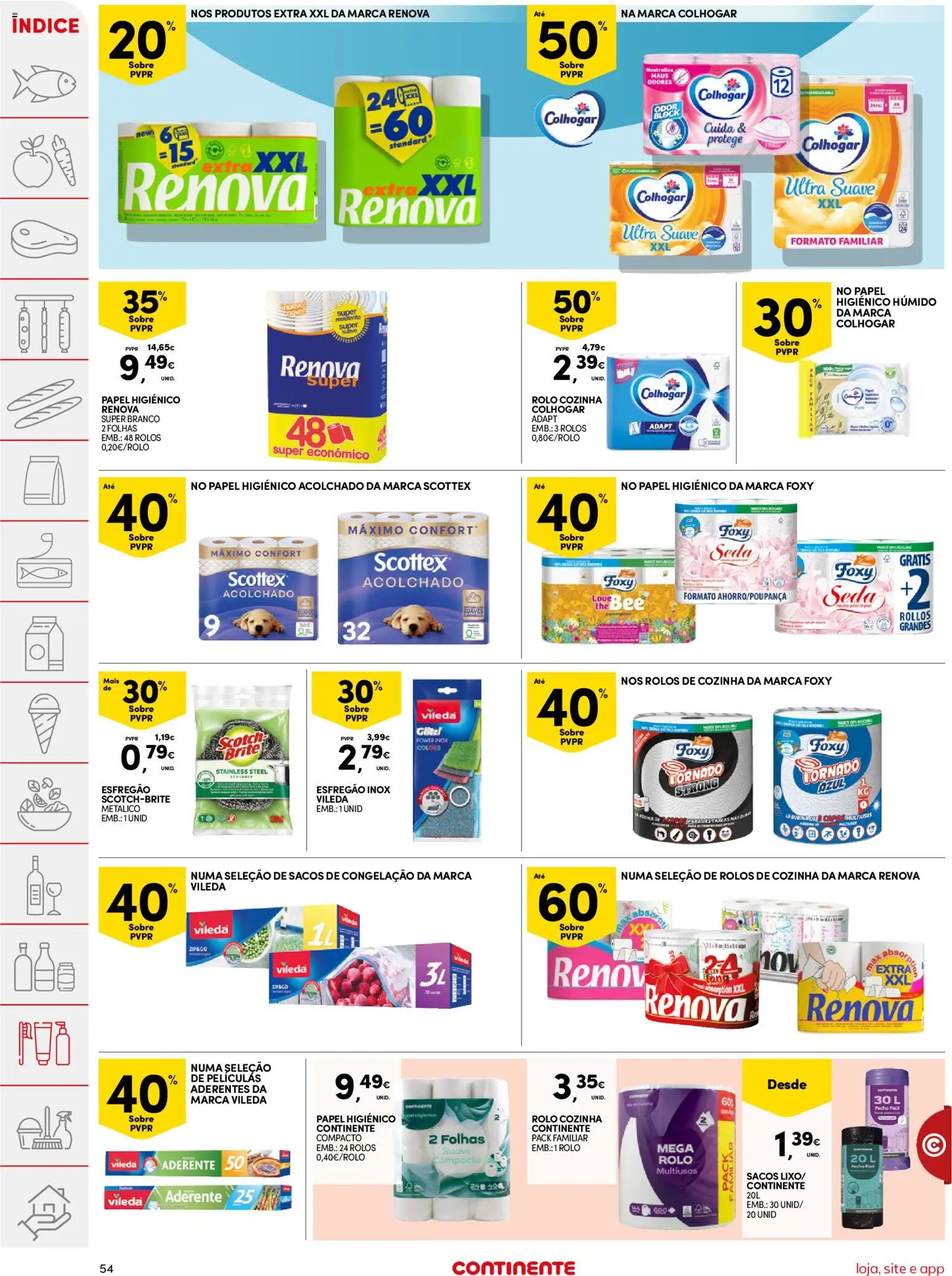 Continente folheto │ válido de 10.03.2026 | Página: 54 | Produtos: Esfregão, Papel higiénico