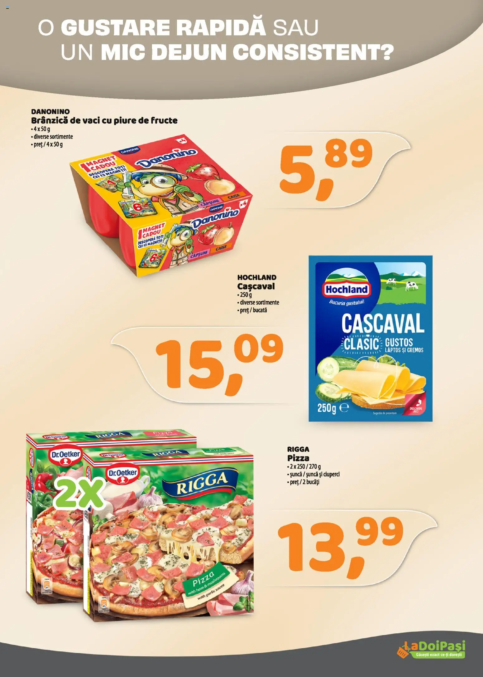 Noul catalog LaDoiPași – valabil de la 01.03.2026 | Pagină: 2 | Produse: Cașcaval, Șuncă, Căpșuni, Ahtapot