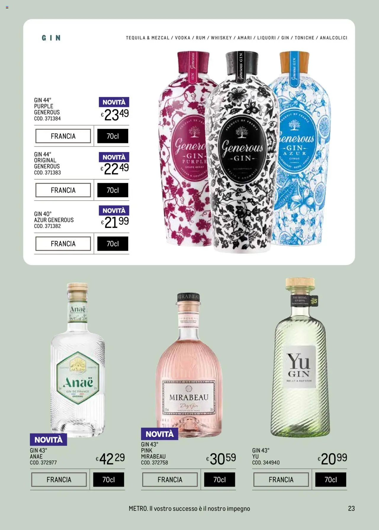 Volantino Metro del 09.05.2025 | Pagina: 23 | Prodotti: Gin, Vodka, Rum, Tequila
