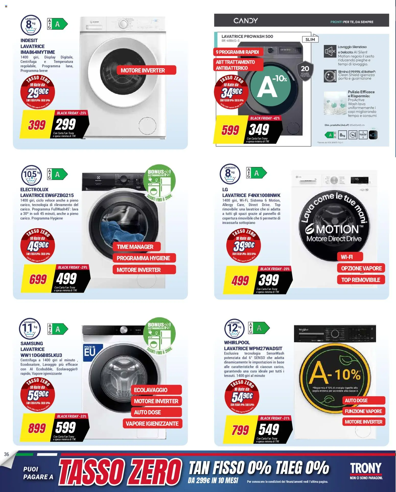 Volantino Trony volantino Sardegna del 19.03.2026 | Pagina: 35 | Prodotti: Centrifuga, Top, Fan, Samsung