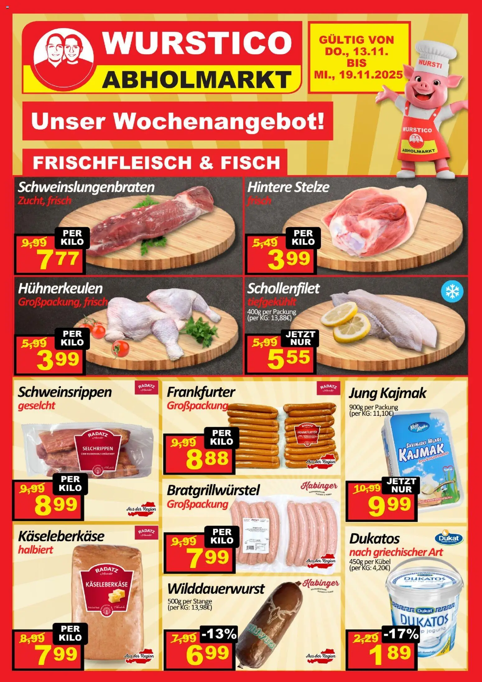Wurstico Abholmarkt Flugblatt gültig ab 13.11.2025 | Seite: 1 | Produkte: Fisch