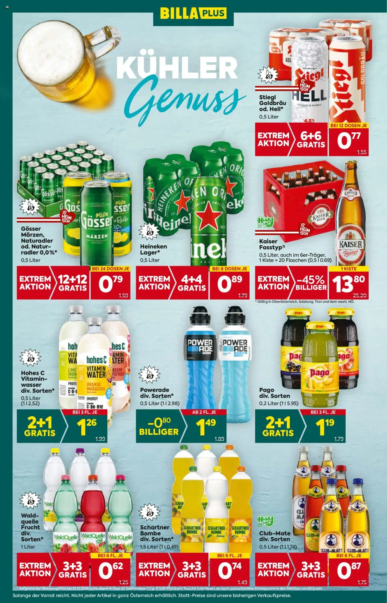 Billa Plus Flugblatt - Tirol gültig ab 28.08.2025 | Seite: 14 | Produkte: Wasser, Zitrone, Bier