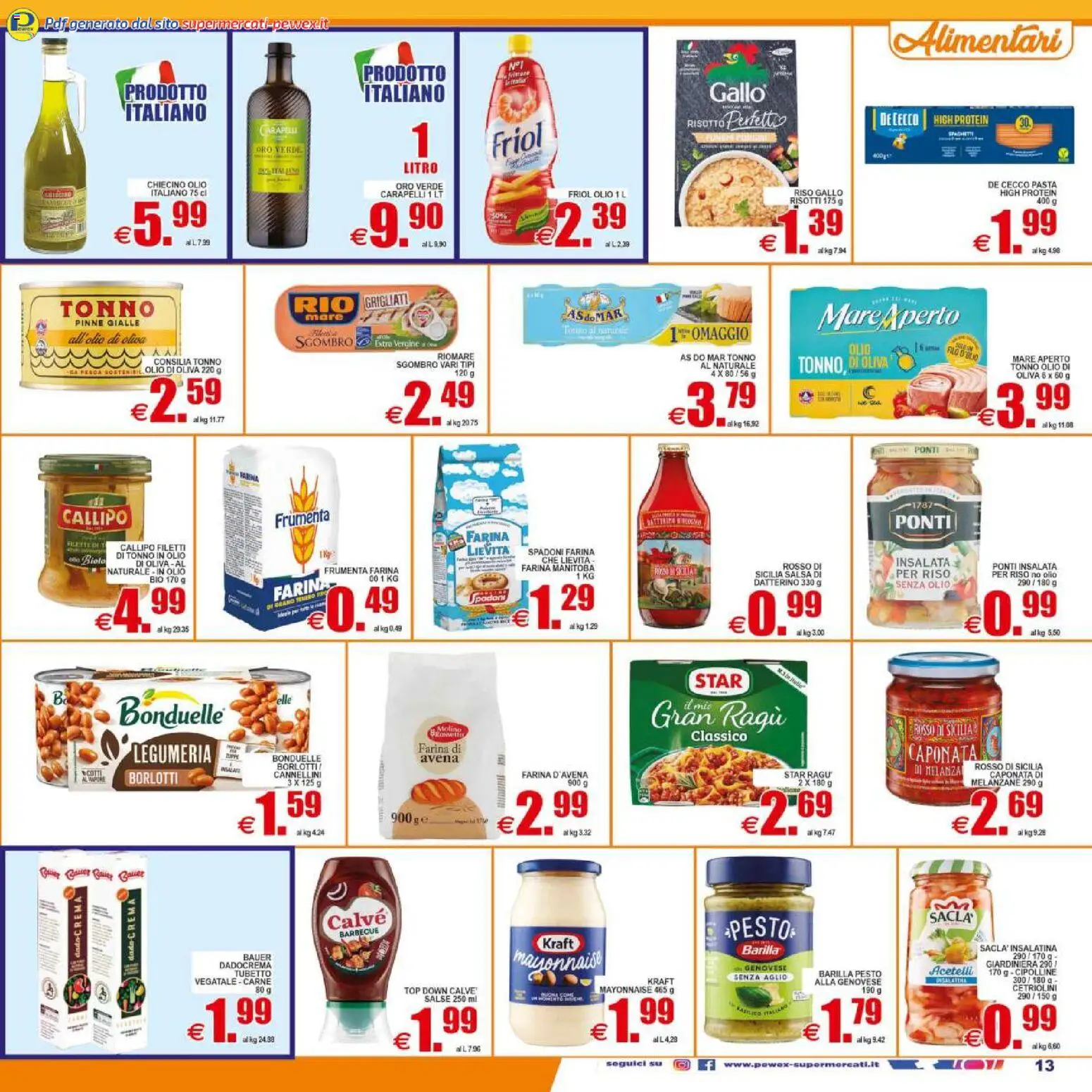Volantino Pewex del 29.04.2026 | Pagina: 13 | Prodotti: Crema, Riso, Salsa, Olio