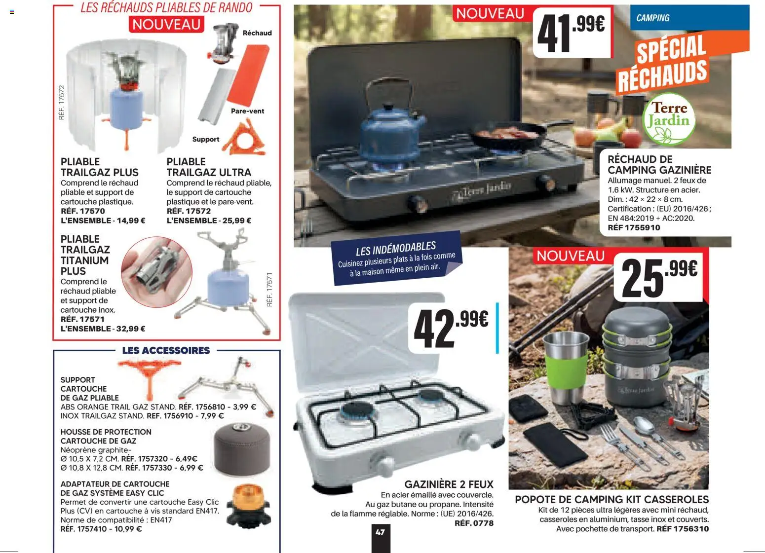 {H1} | Page: 47 | Produits: Orange, Adaptateur, Casseroles, Gazinière