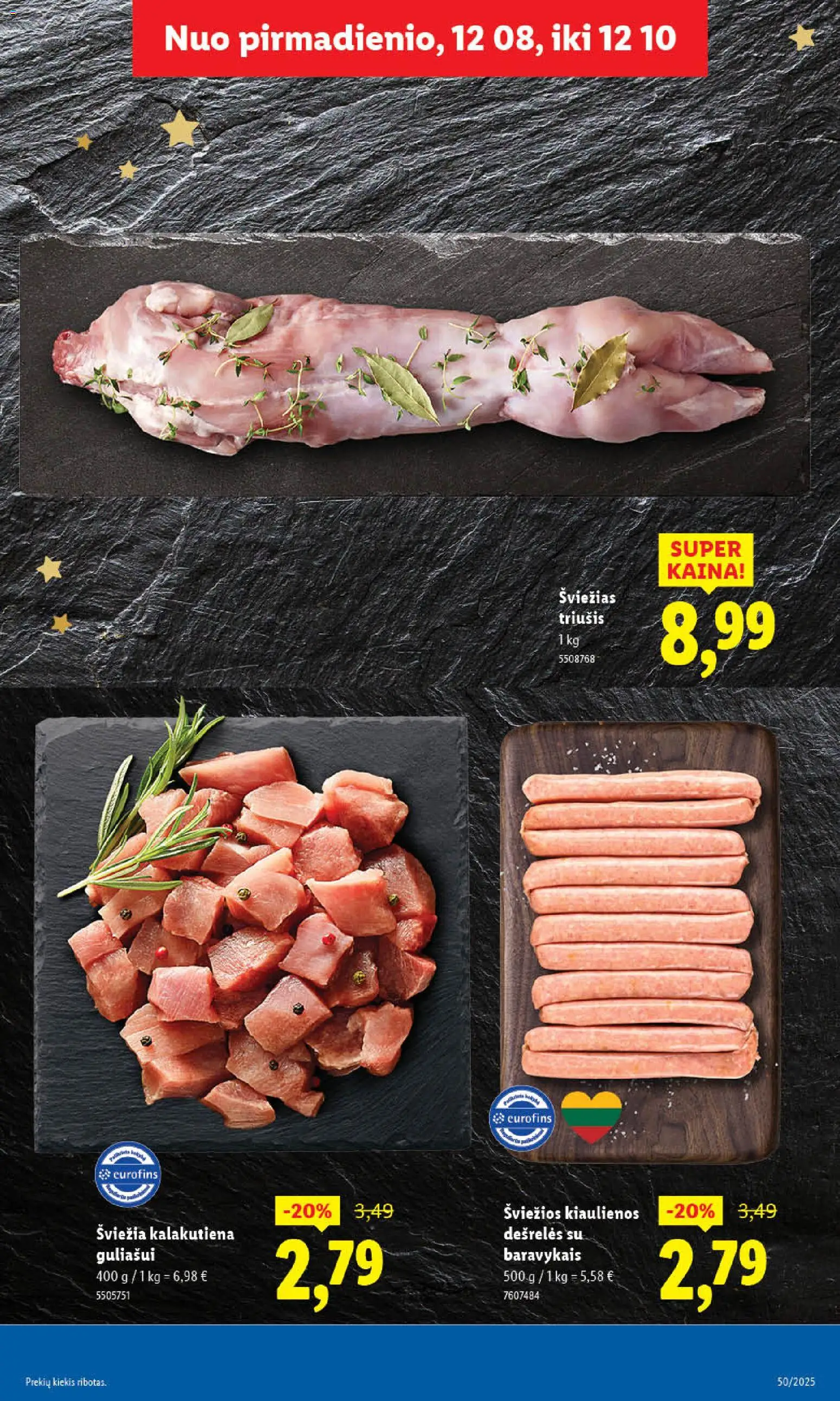 LIDL akcijos nuo 08.12.2025 | Puslapis: 11 | Prekių: Kiaulienos, Dešrelės