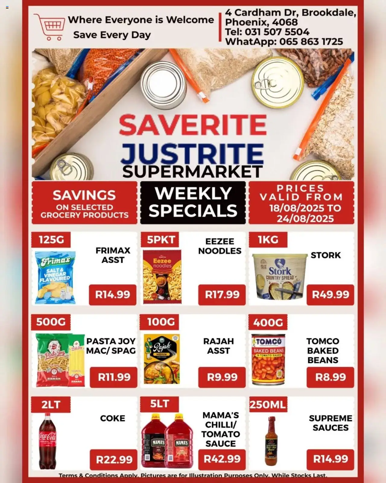 Saverite Specials │ valid from 18.08.2025 | Page: 3 | Products: Beans, Noodles, Pasta, Tomato sauce