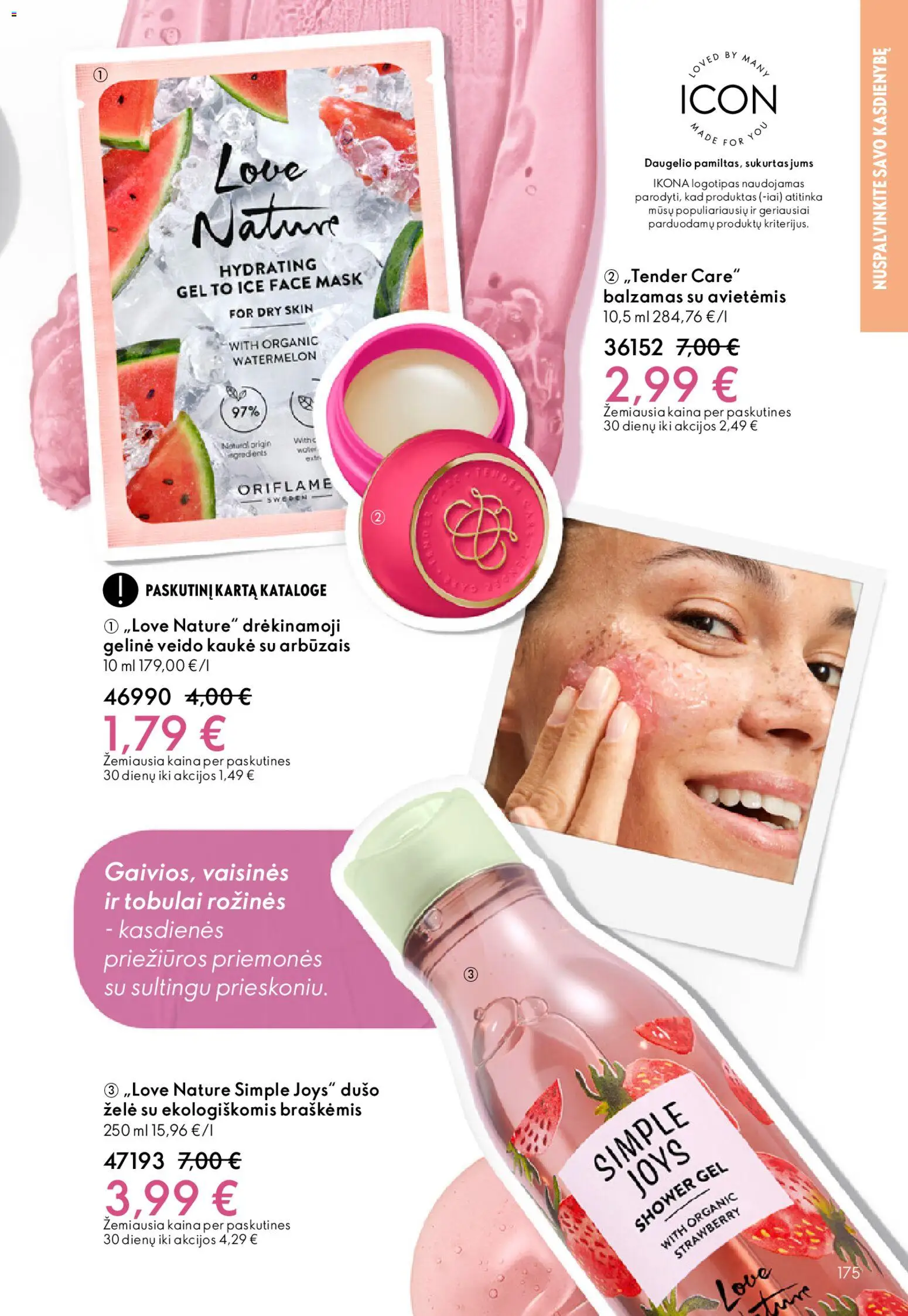 Oriflame akcijos nuo 18.02.2026 | Puslapis: 175 | Prekių: Balzamas, Kaukė, Dušo želė, Veido kaukė