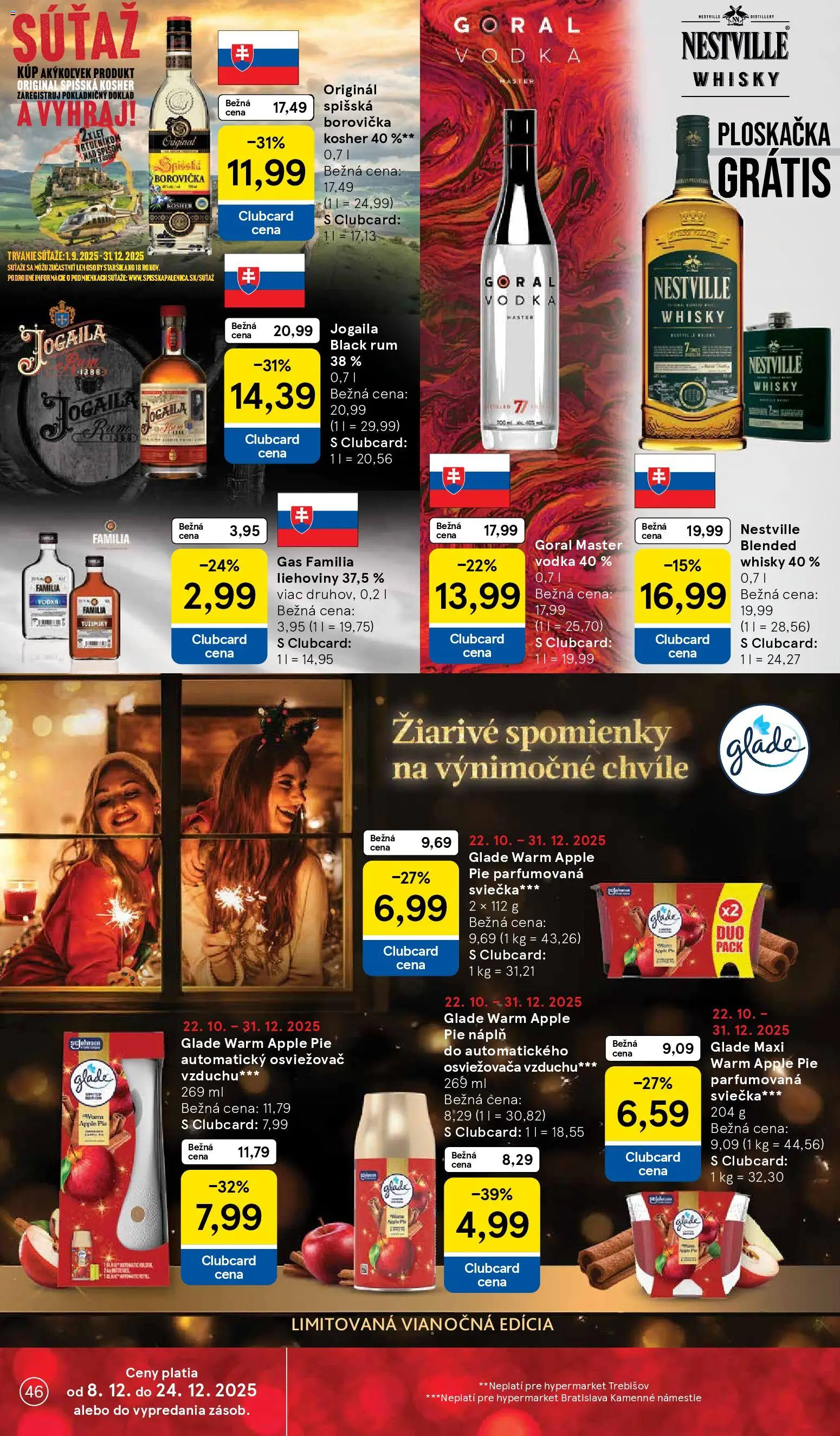 Nové Tesco akcie – leták je platný od 08.12.2025 | Strana: 46 | Produkty: Apple, Vodka, Whisky, Rum