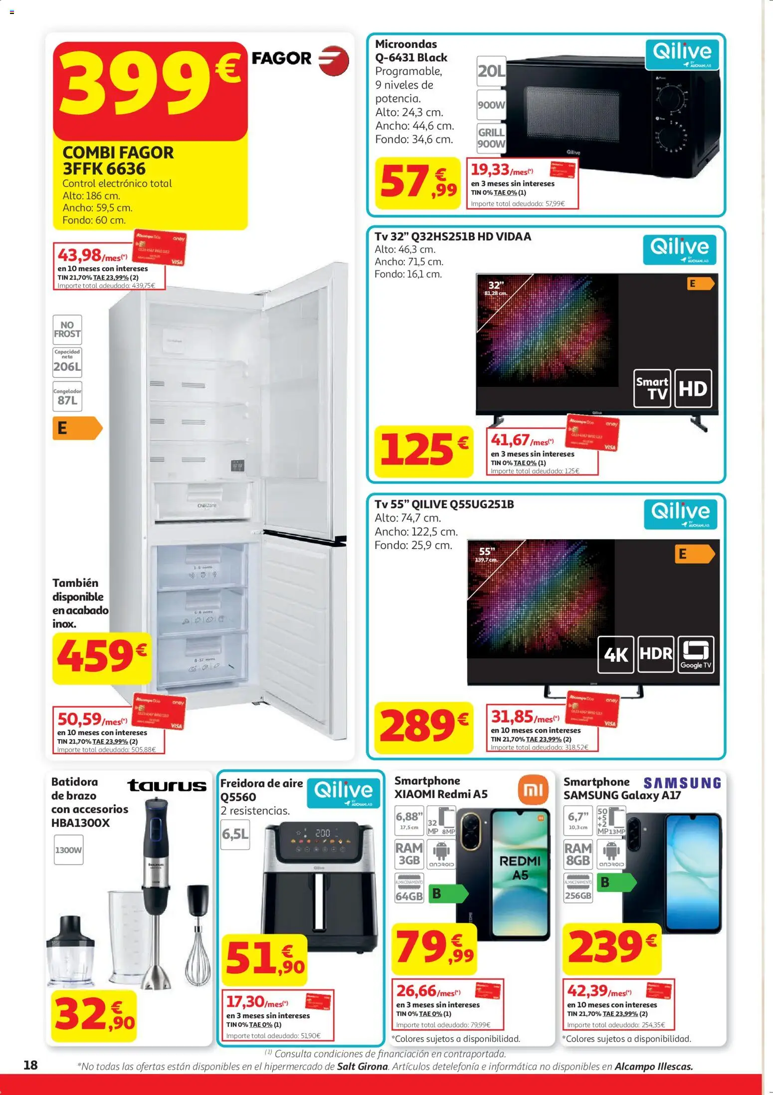 Alcampo HP Nacional │ válido desde el 21.04.2026 | Página: 18 | Productos: Smartphone Samsung, Smartphone, Congelador, Freidora