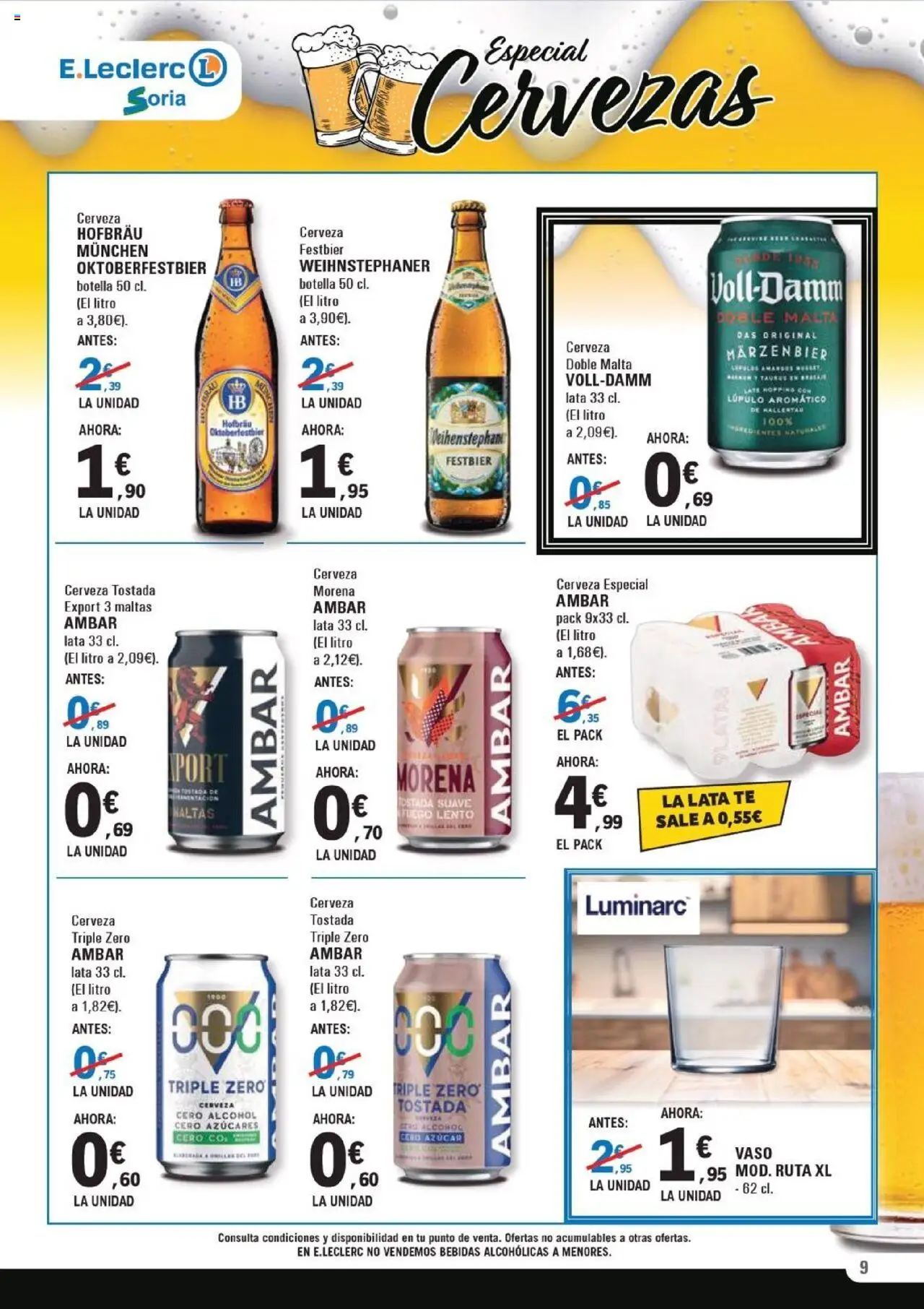 E.Leclerc folleto │ válido desde el 15.10.2025 | Página: 9 | Productos: Cerveza, Té