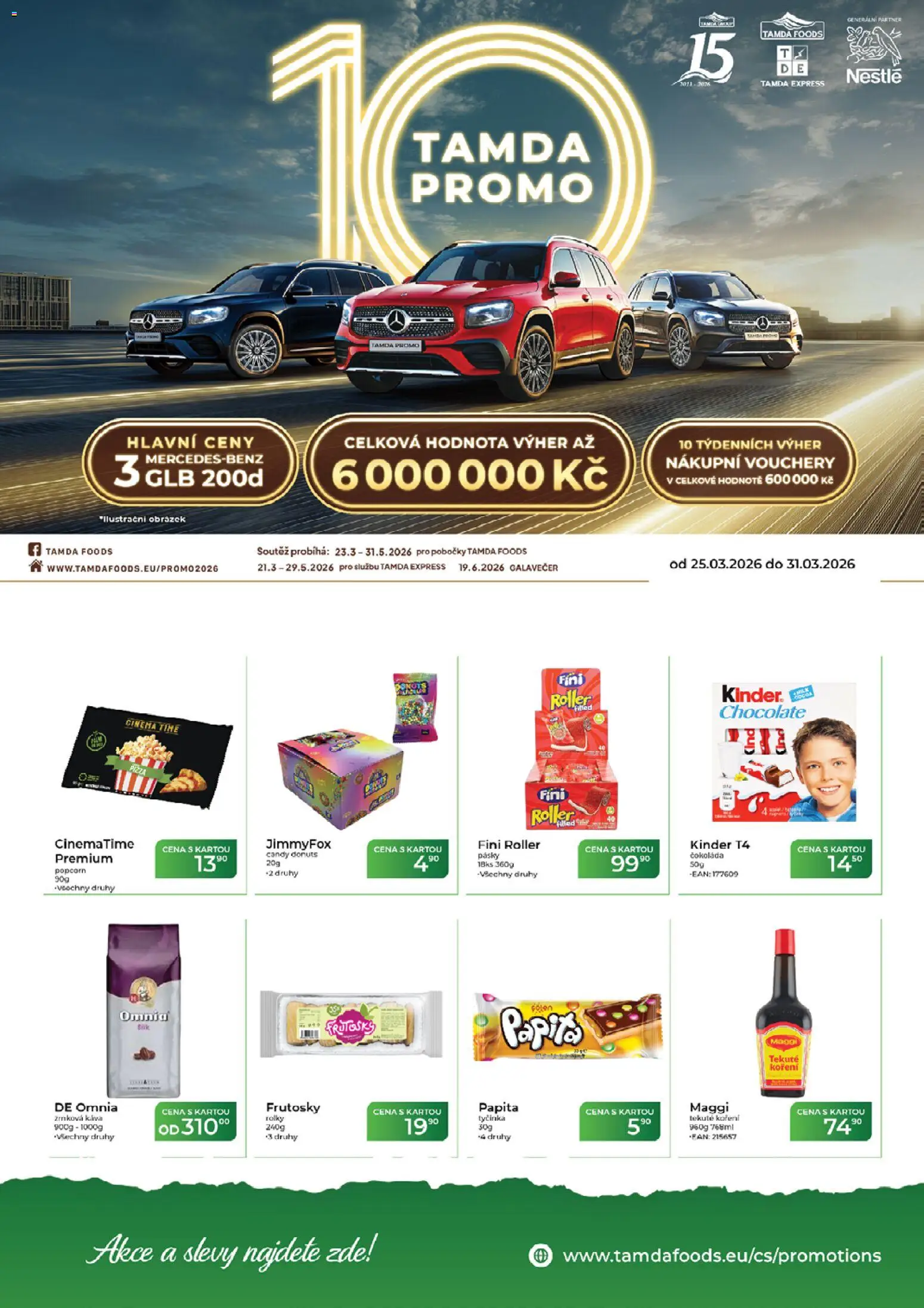 Tamda Foods leták od 25.03.2026 | Strana: 1 | Produkty: Káva, Maggi, Popcorn, Kinder