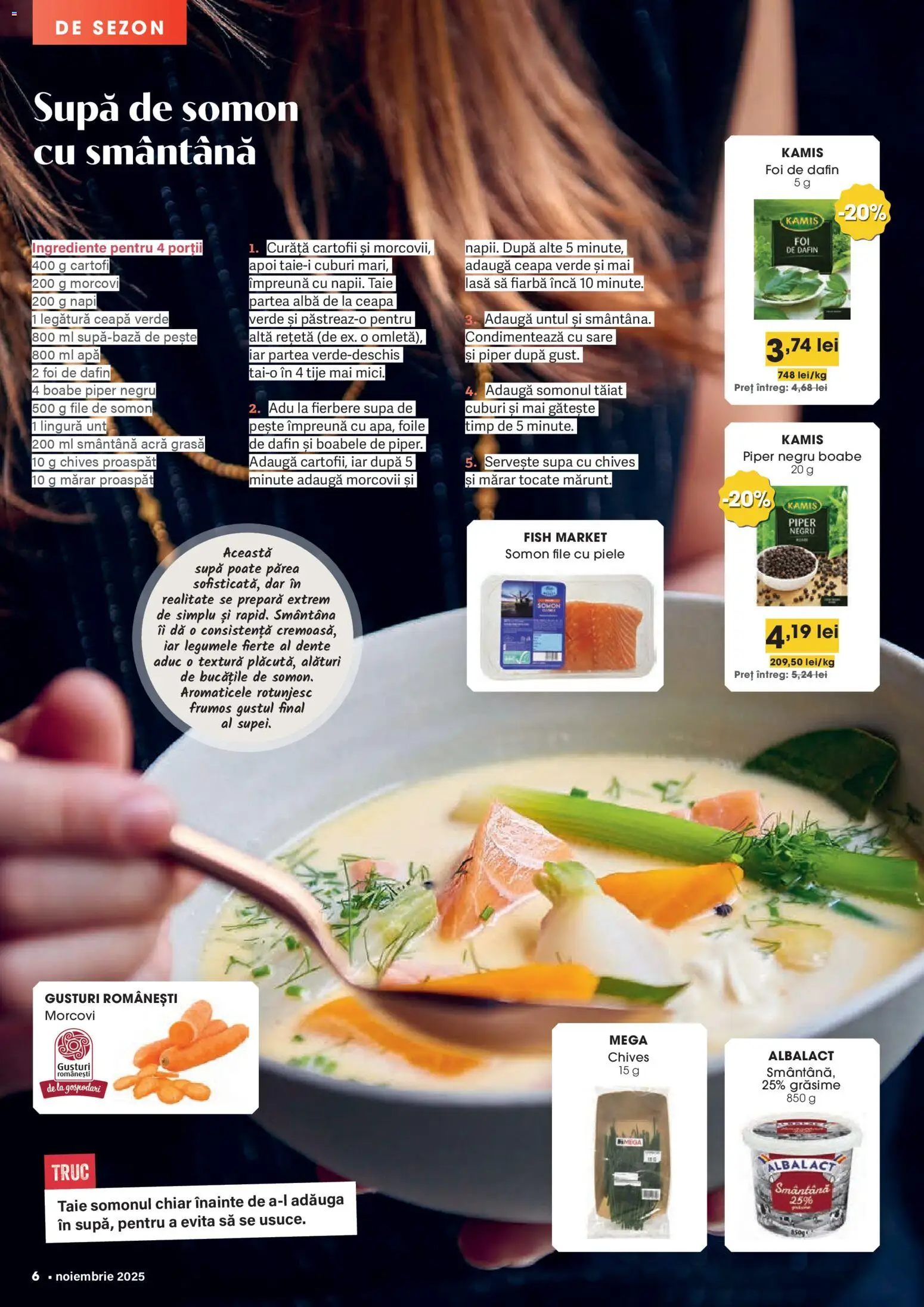 Noul catalog Mega Image – valabil de la 30.10.2025 | Pagină: 6 | Produse: Unt, Smântână, Morcovi, Sare