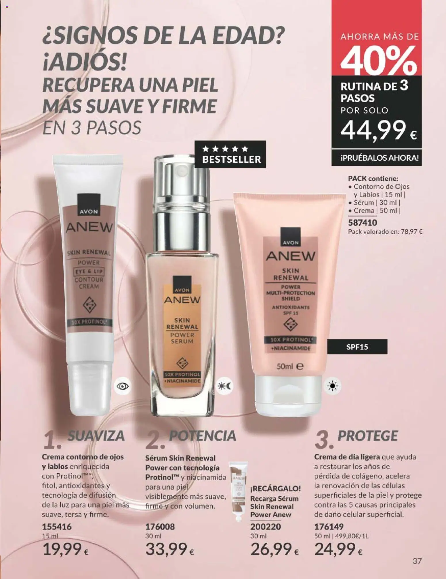 Catálogo AVON campaña 3 │ válido desde el 01.03.2026 | Página: 37 | Productos: Sérum, Crema, Crema de día, Crema contorno de ojos
