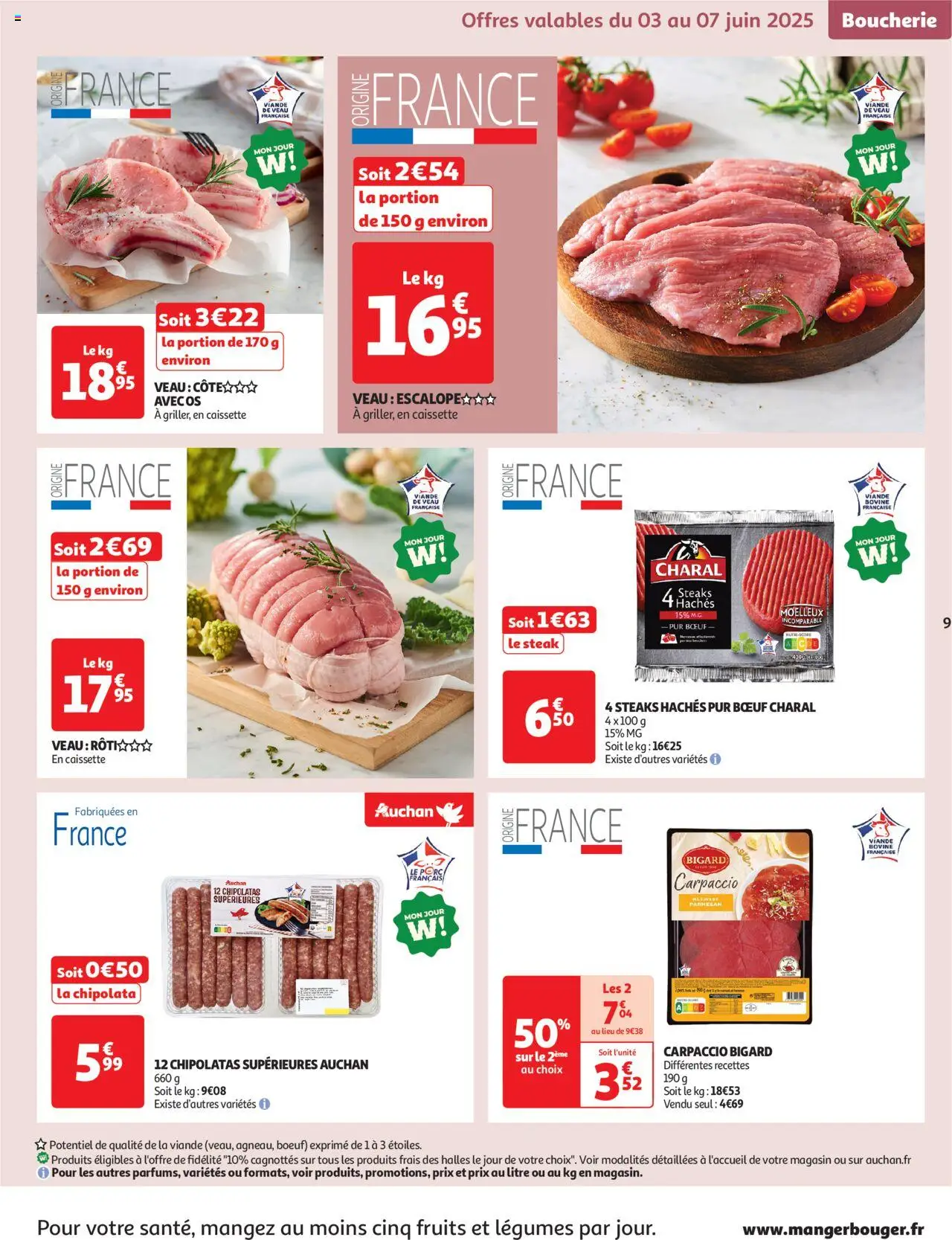  | Page: 9 | Produits: Parmesan, Veau roti, Viande, Viande bovine