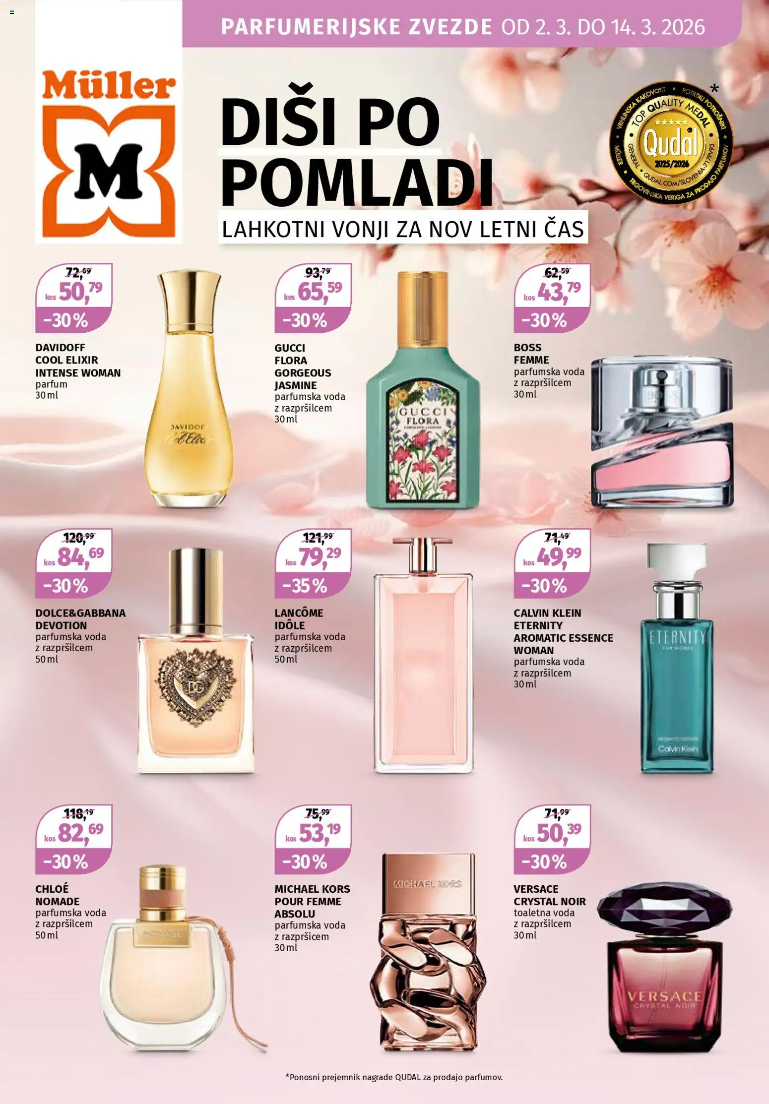 Novi Müller katalog ponudbe – veljaven od 02.03.2026 | Stran: 1 | Izdelki: Kos, Parfum, Voda, Toaletna voda