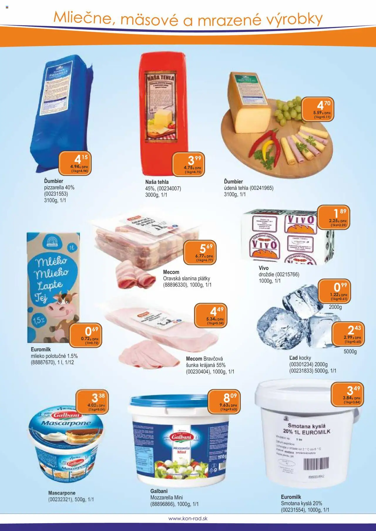 KON - RAD leták │ platný od 01.06.2025 | Strana: 4 | Produkty: Šunka, Slanina, Smotana, Mascarpone