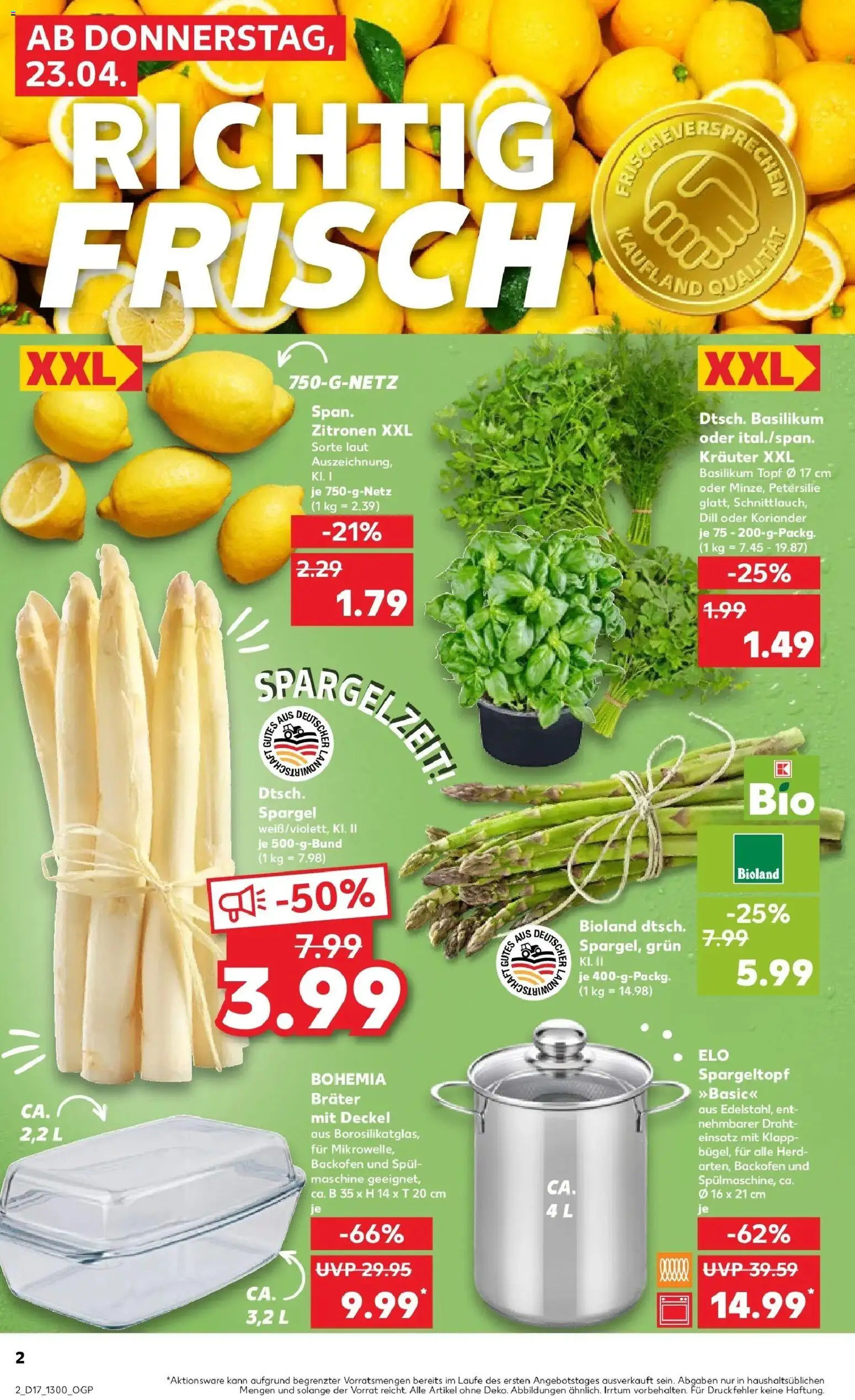 Kaufland Prospekt Straelen	 – gültig ab 23.04.2026 | Seite: 2 | Produkte: Herd, Spargel, Backofen, Zitronen