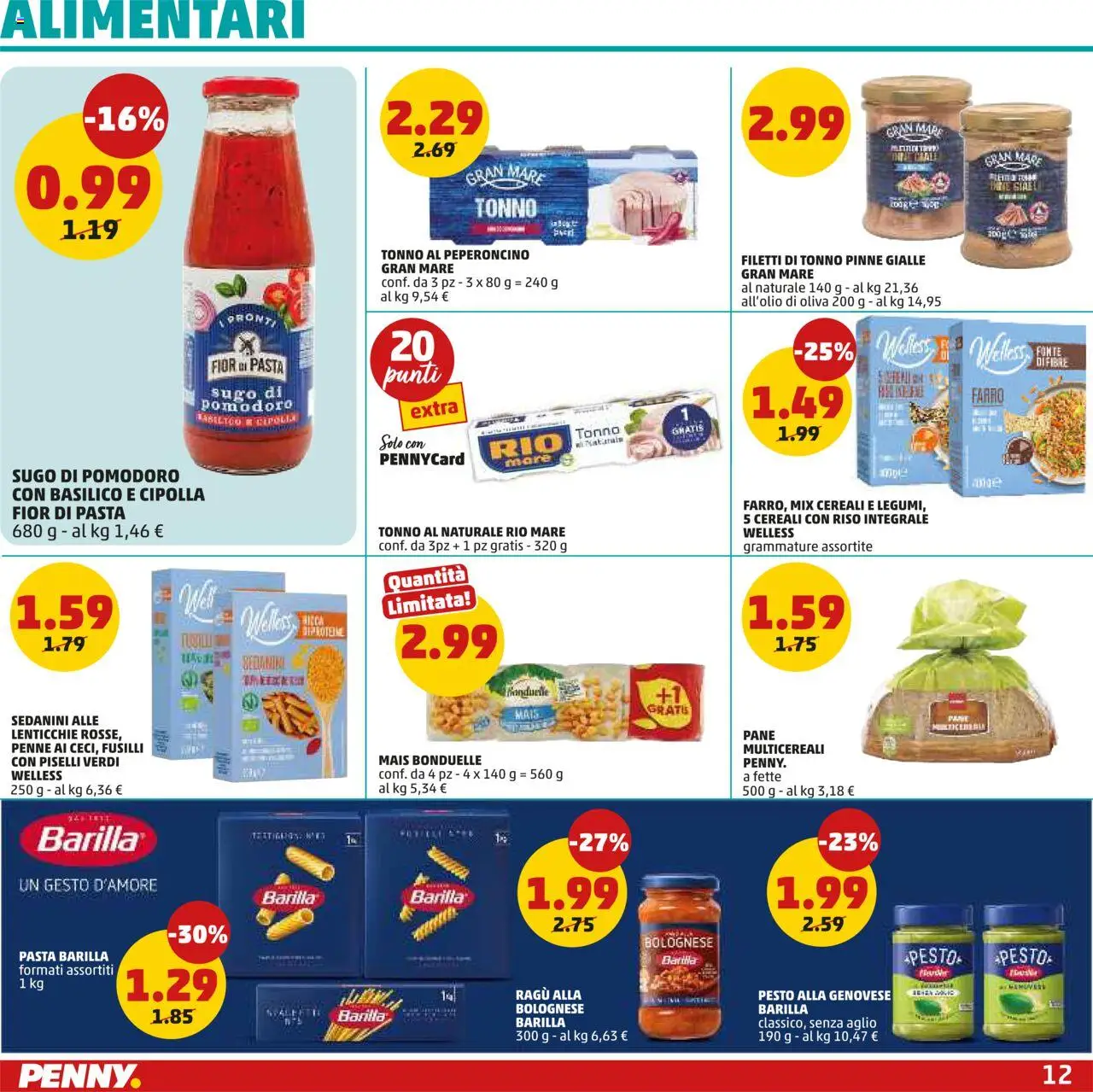 Volantino PENNY del 28.08.2025 | Pagina: 12 | Prodotti: Pane, Pinne, Pesto, Farro
