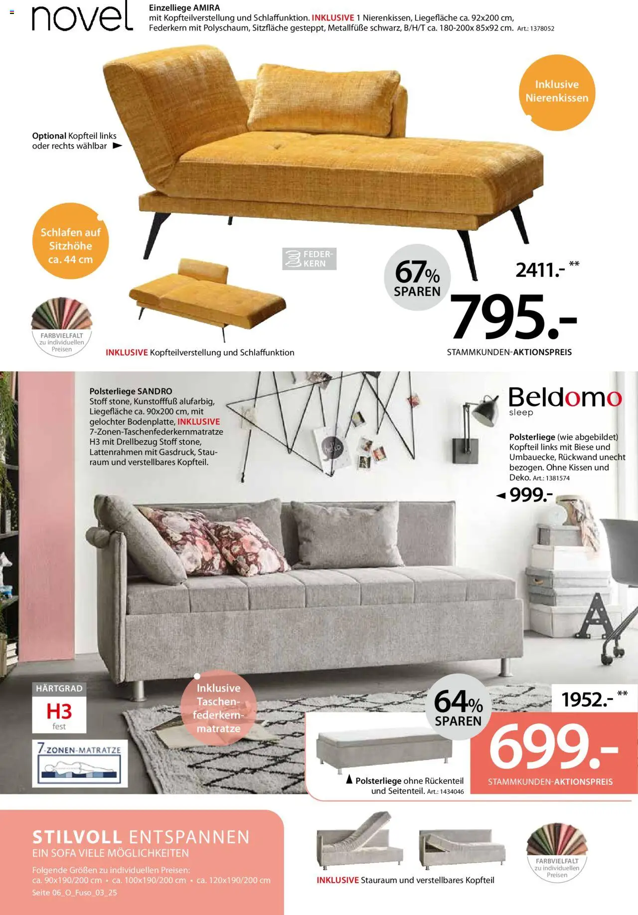 Zurbrüggen Schlafsofa Spezial – gültig ab 12.09.2025 | Seite: 6 | Produkte: Matratze, Kissen, Sofa