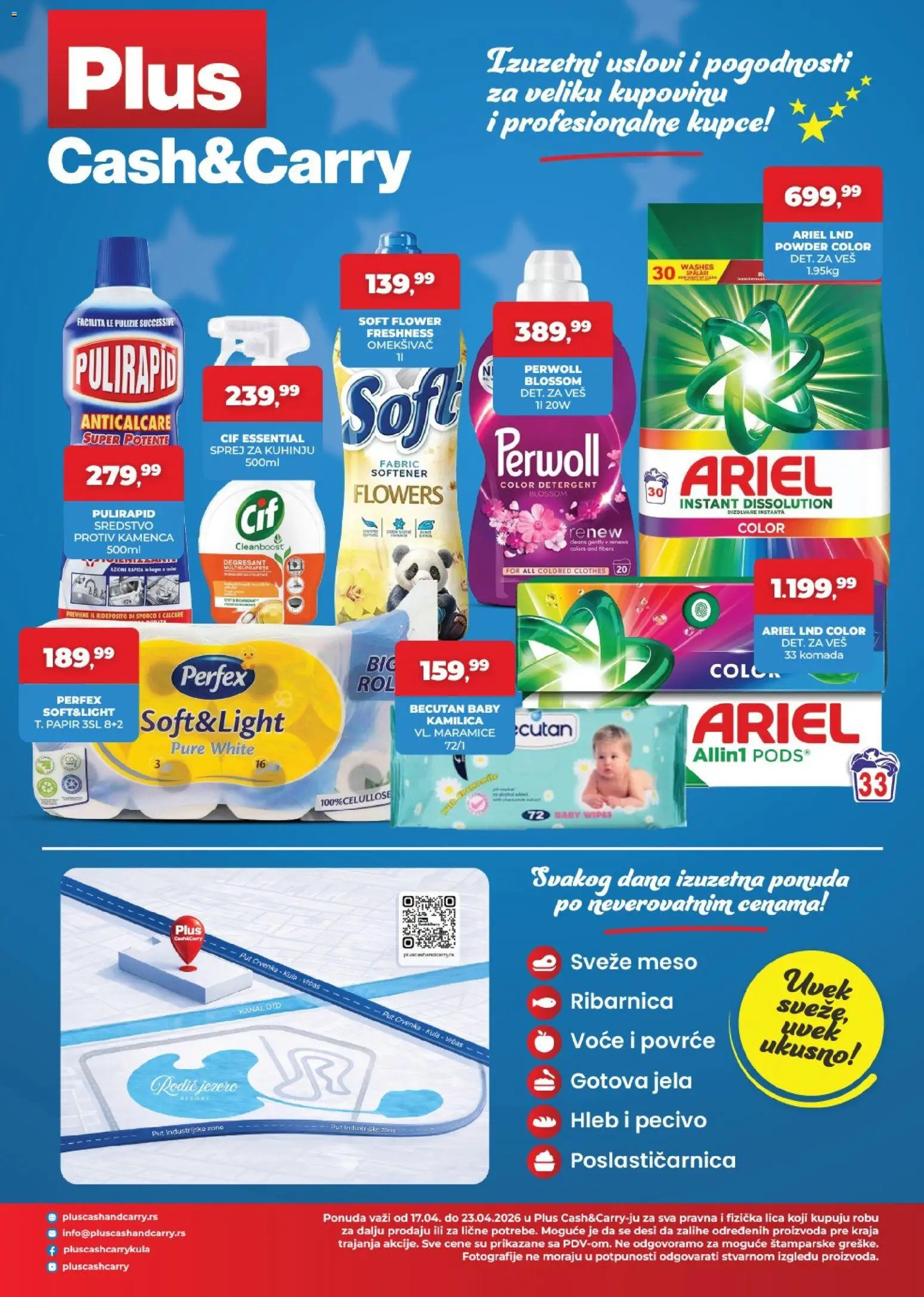 Plus Cash & Carry katalog - važi od 17.04.2026 | Strana: 4 | Proizvode: Ariel, Perwoll, Hleb, Pecivo