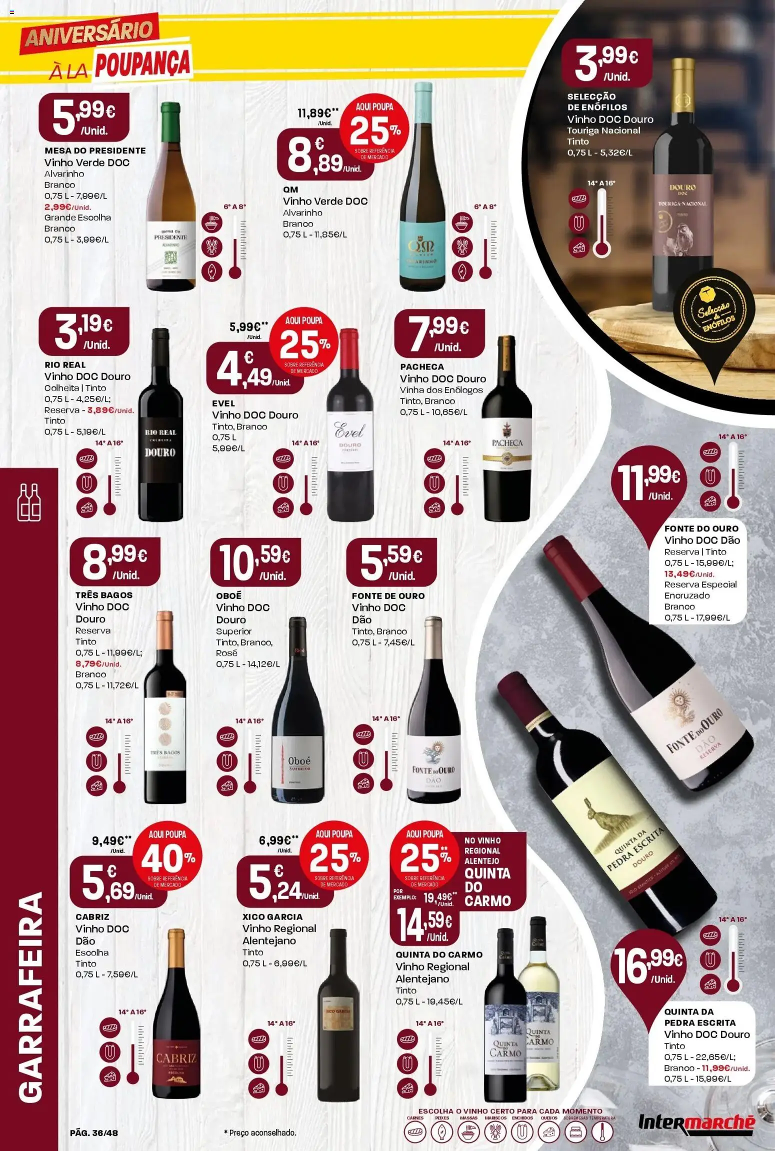 Intermarché - Aniversário à la poupança! » de 30/10/2025 - 05/11/2025 | Página: 36 | Produtos: Mesa, Vinho
