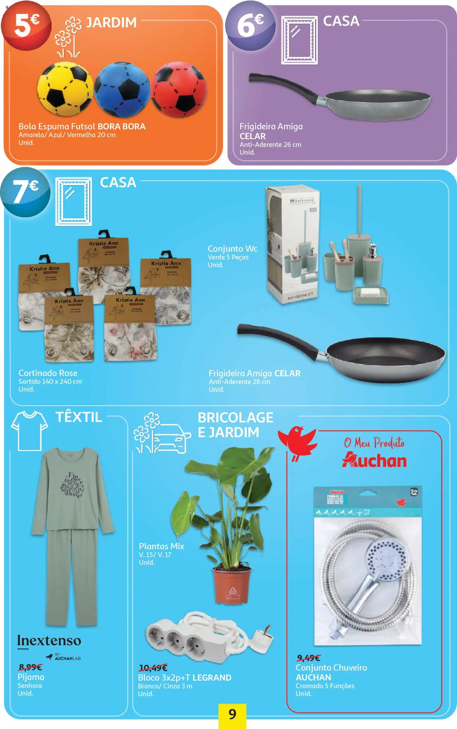 Auchan - Preços Redondos │ válido de 06.04.2026 | Página: 9 | Produtos: Frigideira, Chuveiro