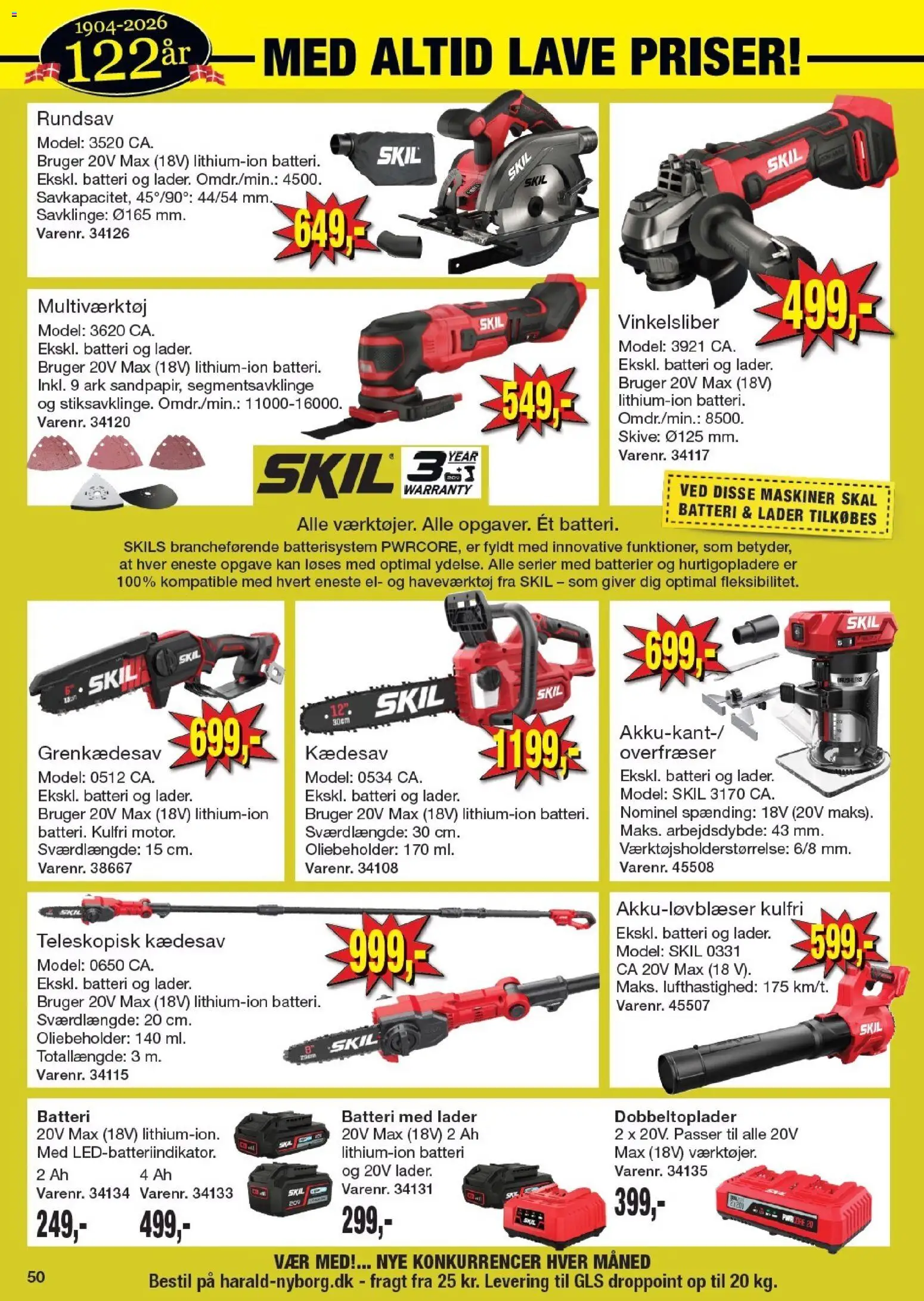 Harald Nyborg tilbudsavis – gyldig fra 23.04.2026 | Side: 52 | Produkter: Batterier, Søm, Batteri
