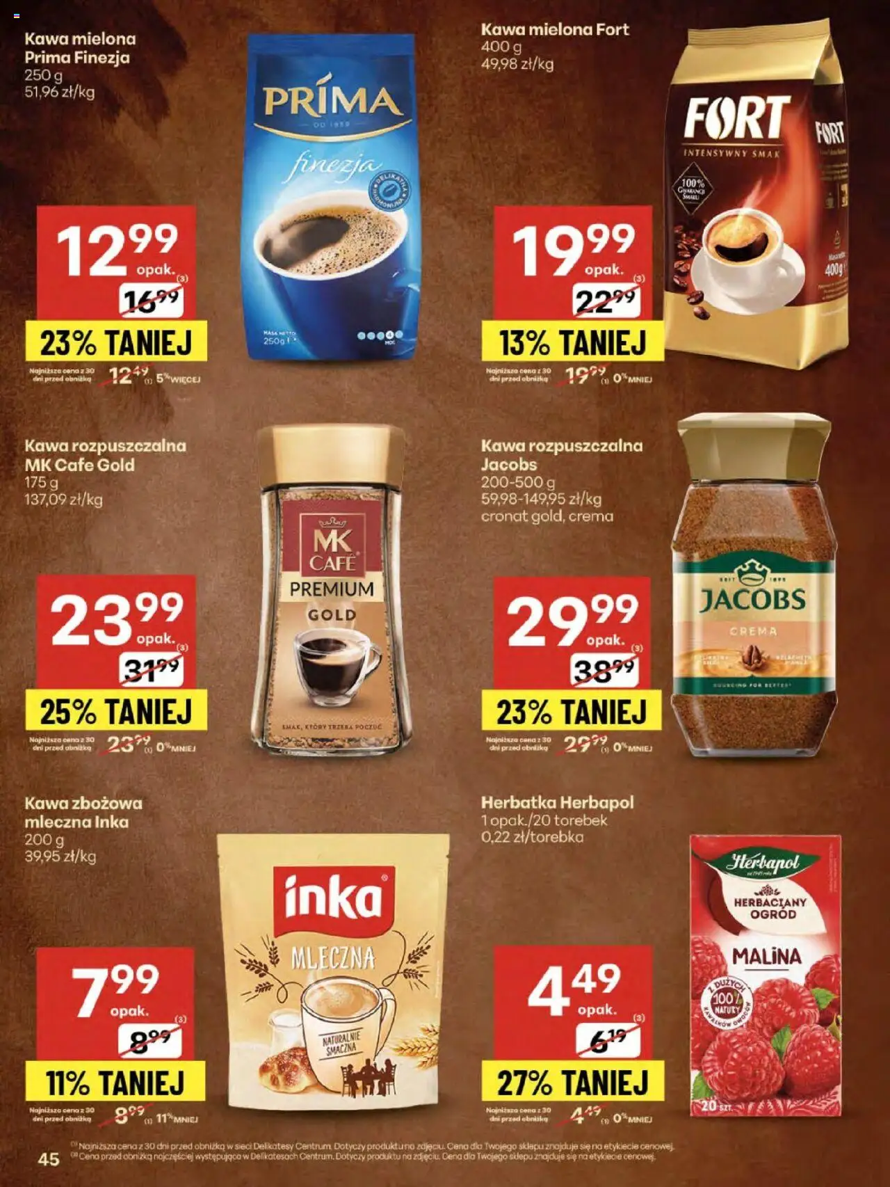 Delikatesy Centrum Gazetka - Sklepy Własne od 14.08.2025 | Strona: 45 | Produkty: Malina, Kawa rozpuszczalna, Delikatesy, Kawa