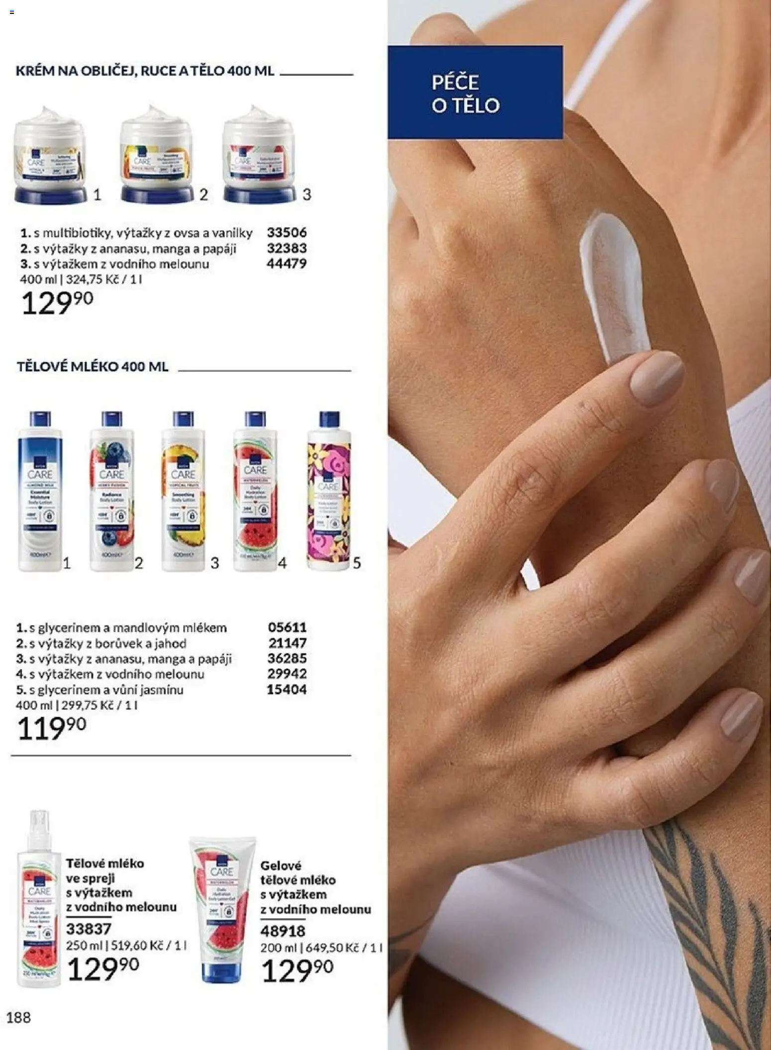 Avon katalog 1/2026 od 01.01.2026 | Strana: 188 | Produkty: Tělové mléko, Mléko, Krém