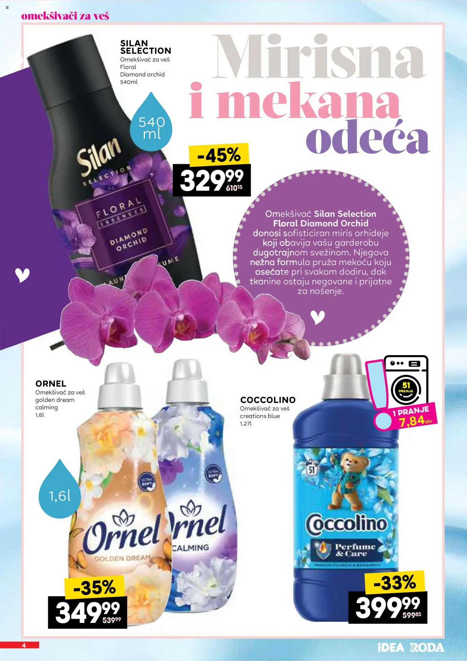 Roda katalog - važi od 16.04.2026 | Strana: 4 | Proizvode: Miris, Odeća, Coccolino, Omekšivač za veš
