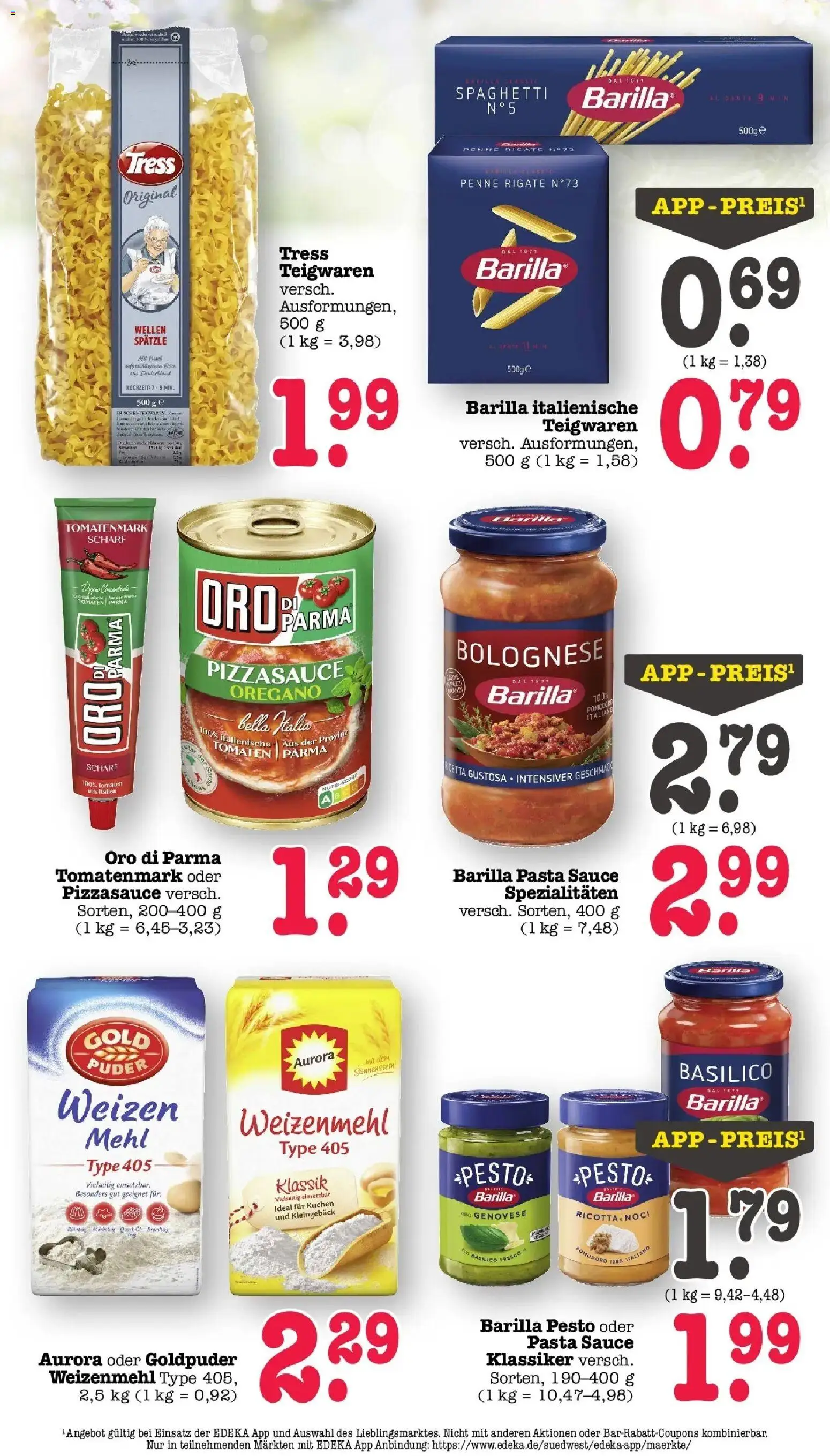 Angebote – gültig ab 23.03.2026 | Seite: 39 | Produkte: Mehl, Puder, Tomaten, Pasta