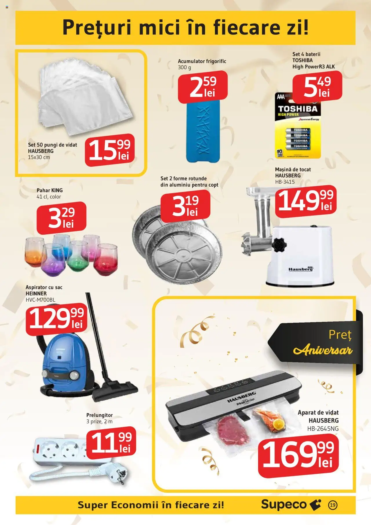 Noul catalog Supeco – valabil de la 04.09.2025 | Pagină: 19 | Produse: Mașină de tocat, Prelungitor, Aspirator, Mici