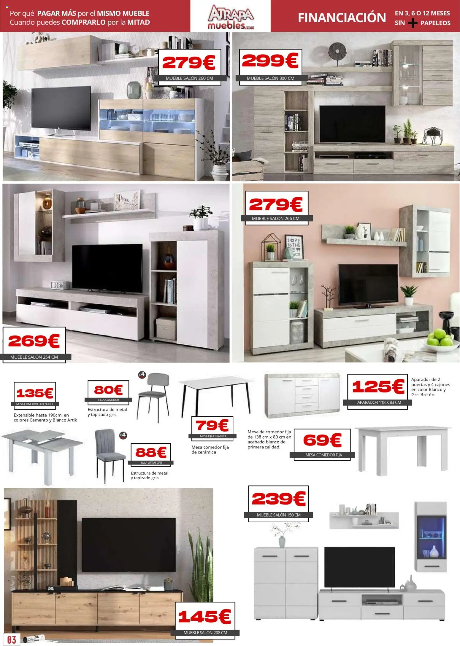 Atrapa Muebles - folleto │ válido desde el 01.02.2026 | Página: 3 | Productos: Mesa, Silla, Aparador