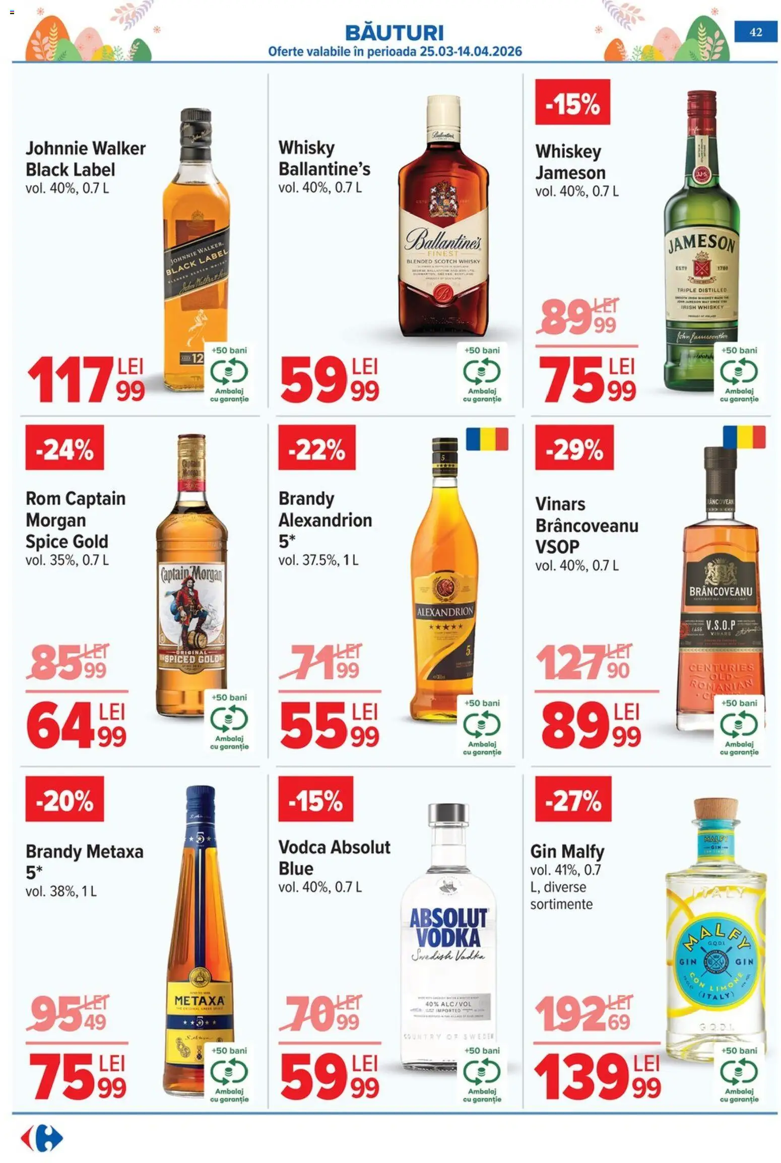 Noul catalog Carrefour – valabil de la 06.04.2026 | Pagină: 48 | Produse: Su ısıtıcı, Rom, Vodka, Whiskey