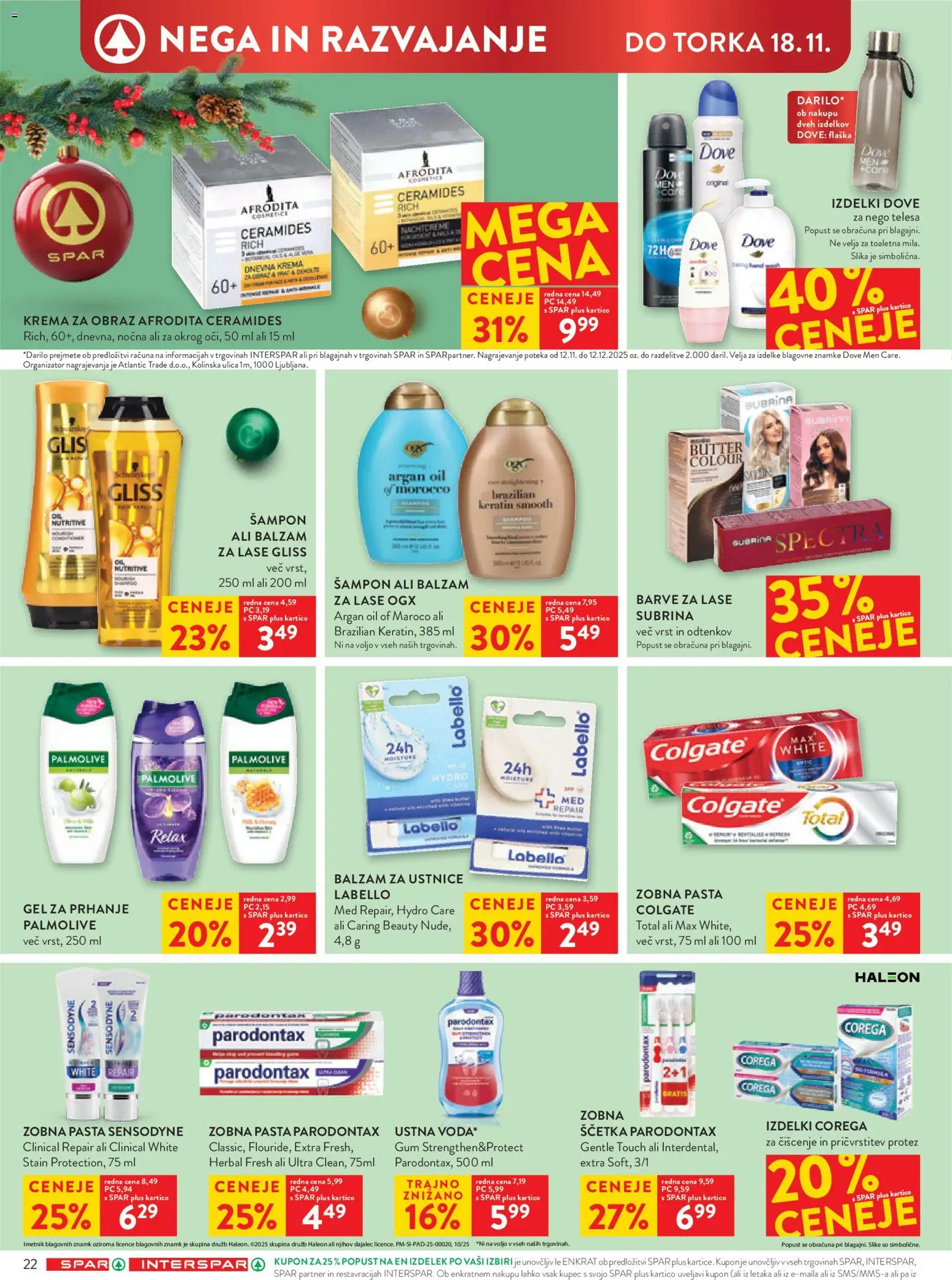 Novi Spar katalog ponudbe – veljaven od 12.11.2025 | Stran: 28 | Izdelki: Gel za prhanje, Sampon, Krema, Krema za obraz