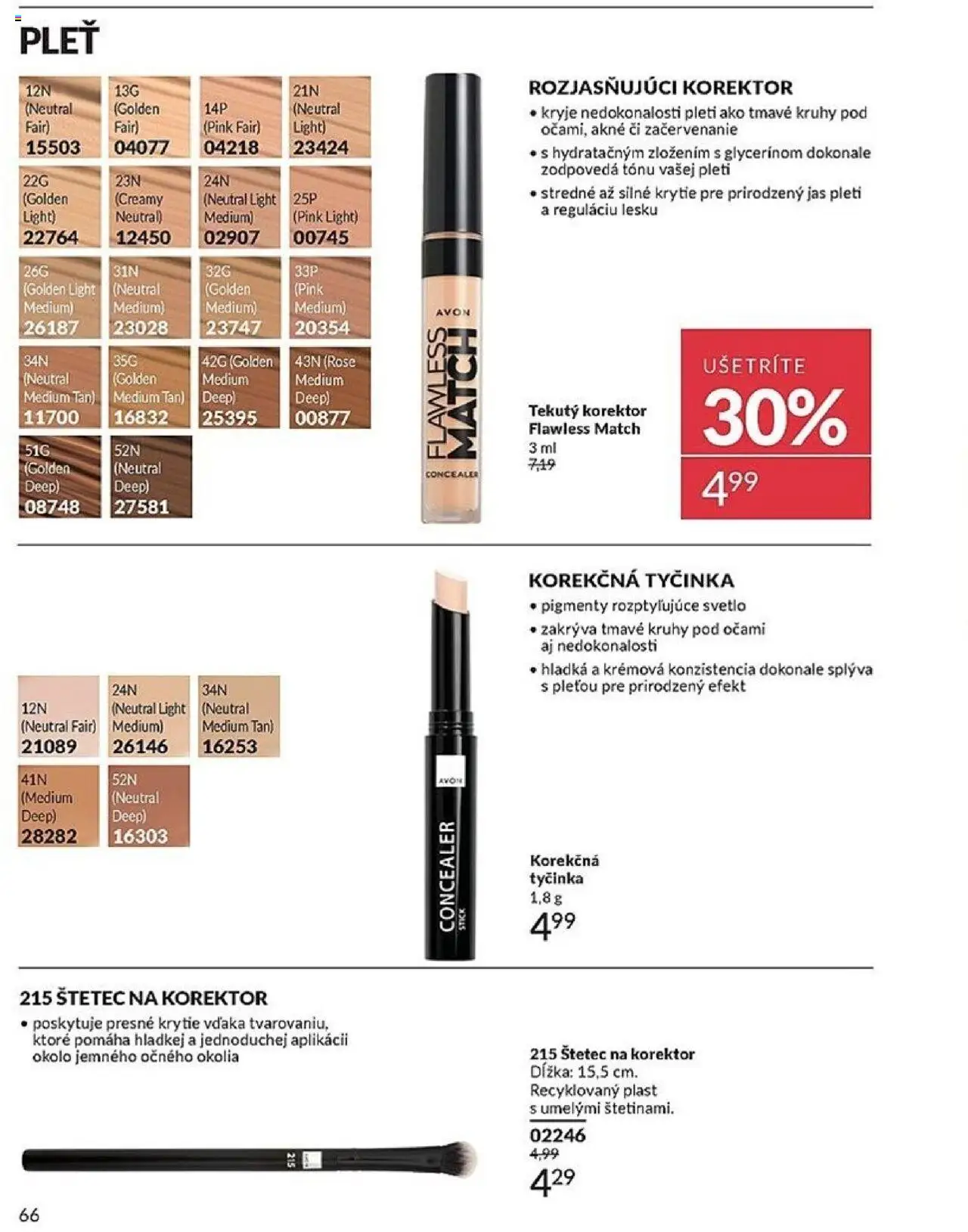 Nové Avon akcie – leták je platný od 01.10.2025 | Strana: 66 | Produkty: Svetlo, Korektor, Štetec