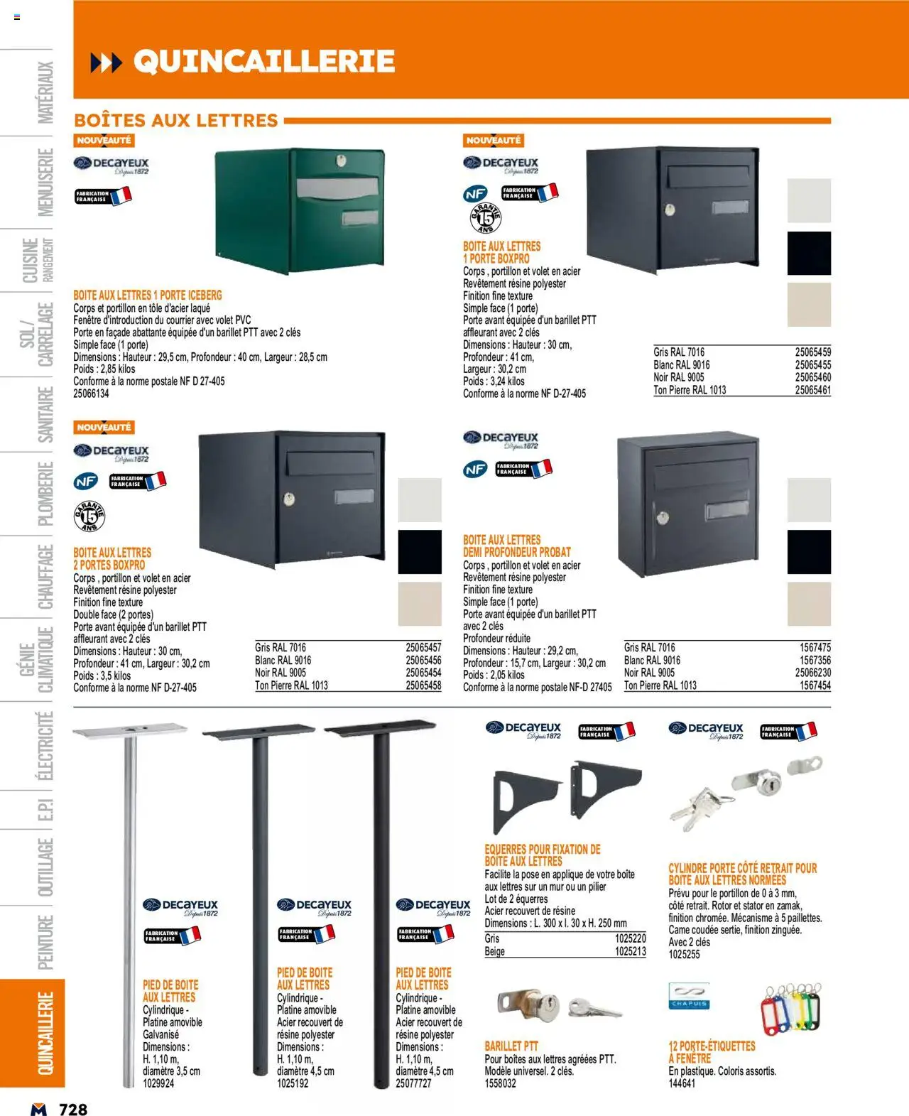  | Page: 728 | Produits: Boîte aux lettres, Porte, Laque, Portes