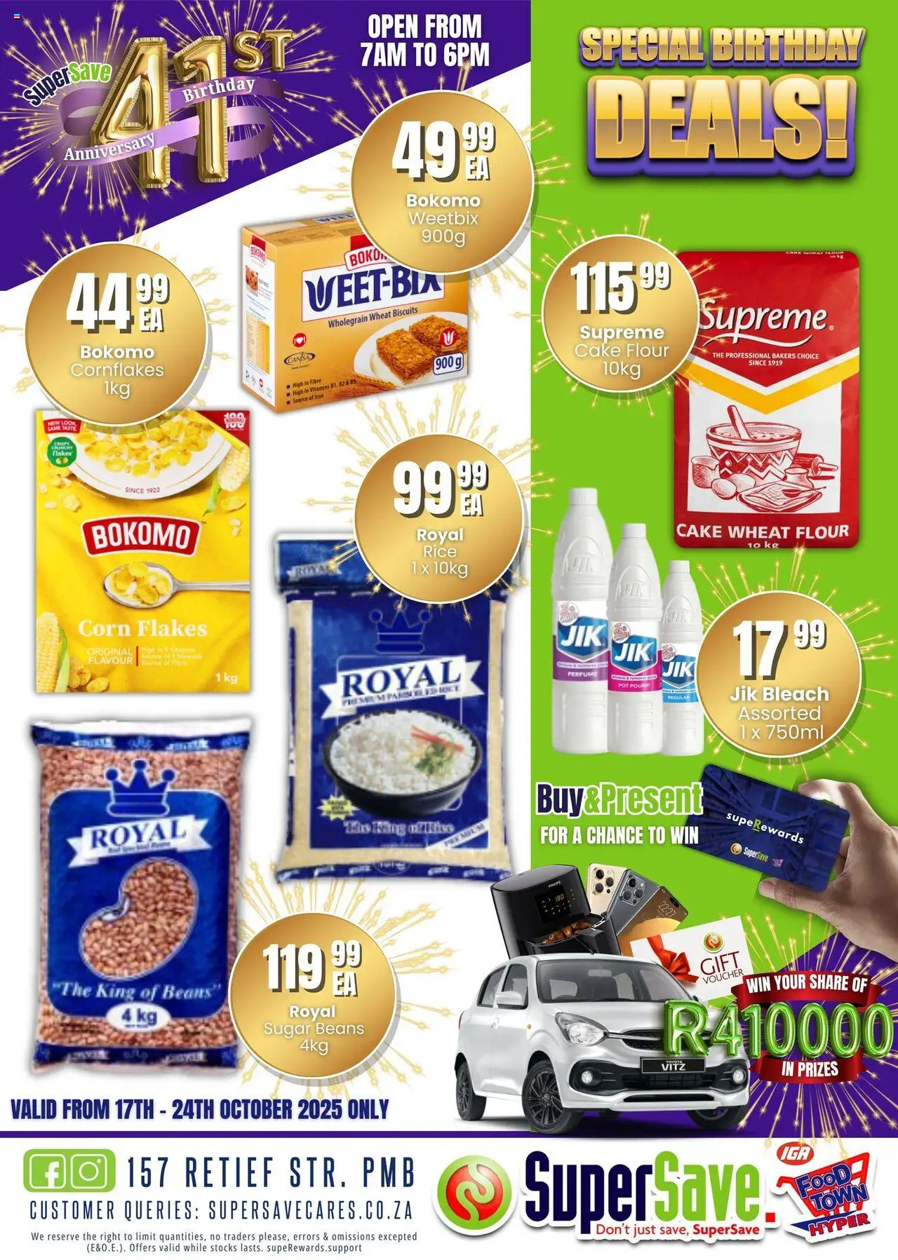 New Super Save catalogue – valid from 17.10.2025 | Page: 2 | Products: Cake, Corn, Flour, Biscuits