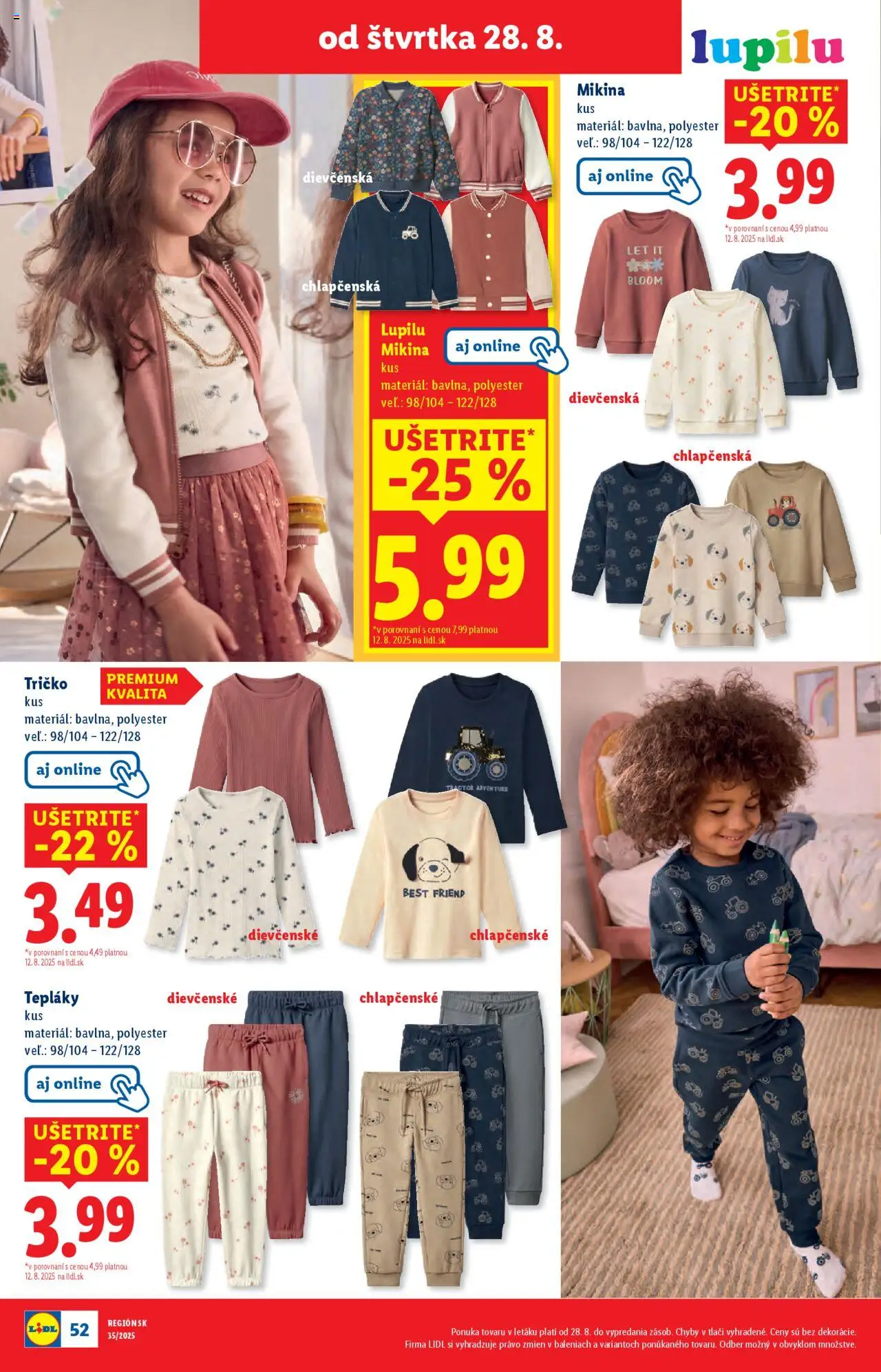 Lidl leták │ platný od 25.08.2025 | Strana: 88 | Produkty: Tričko, Mikina