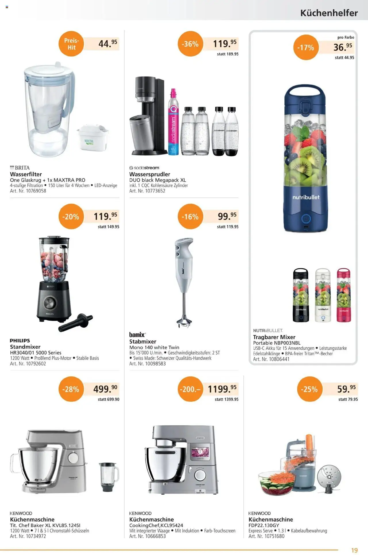Fust Aktionen ab 26.05.2025 | Seite: 19 | Produkte: Stabmixer, Mixer, Philips