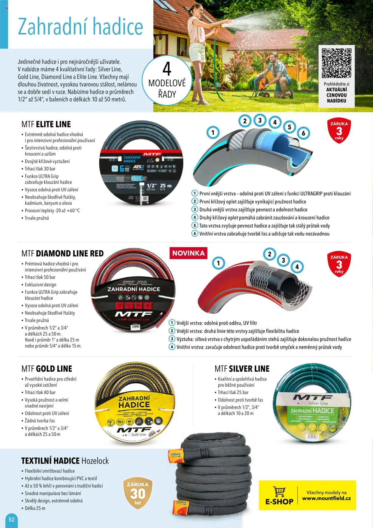 Mountfield katalog 2025 od 16.04.2025 | Strana: 52 | Produkty: Zahradní hadice, Hadice, Modely