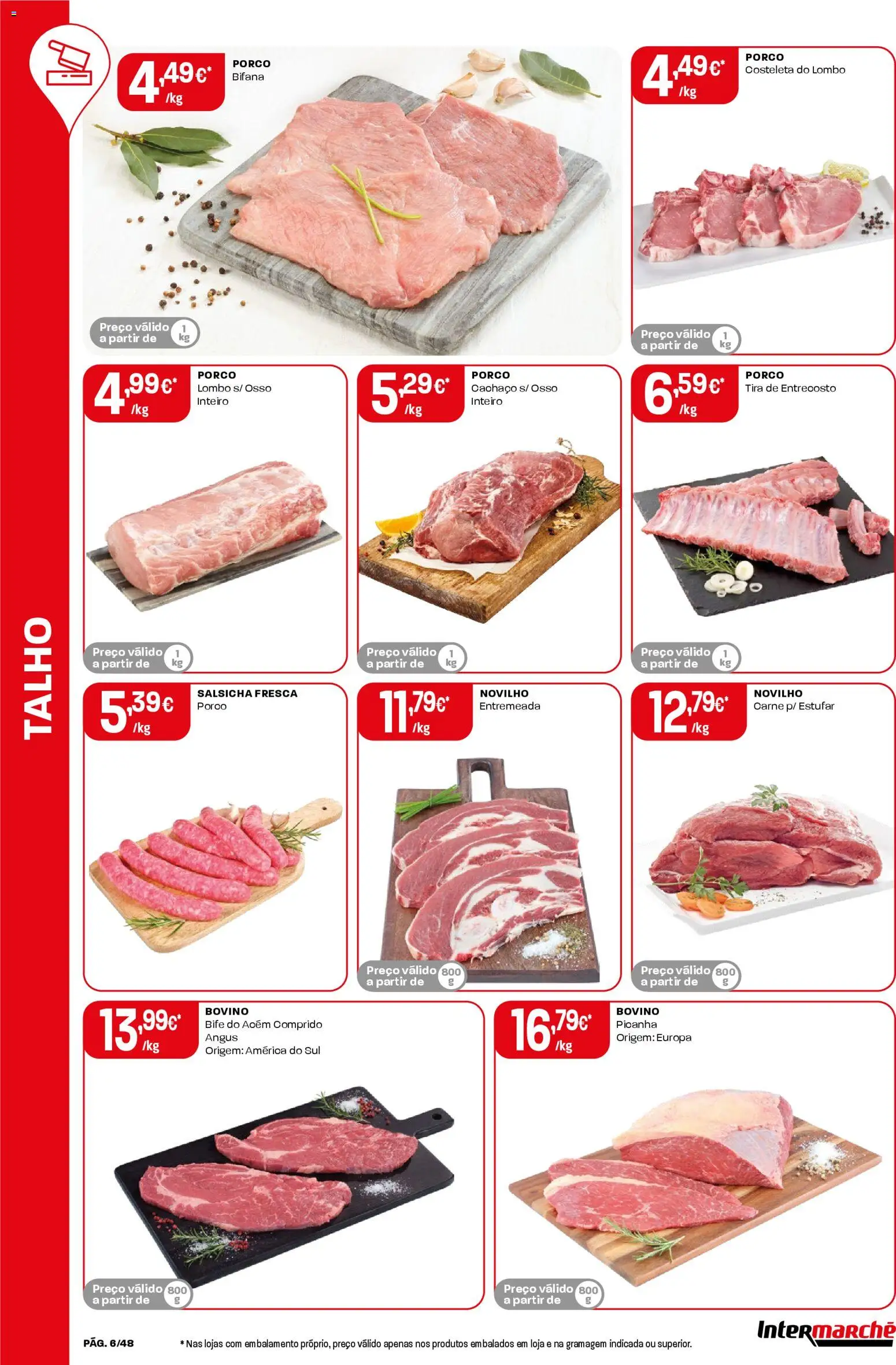 Intermarché folheto │ válido de 19.03.2026 | Página: 6 | Produtos: Salsicha, Lombo, Carne