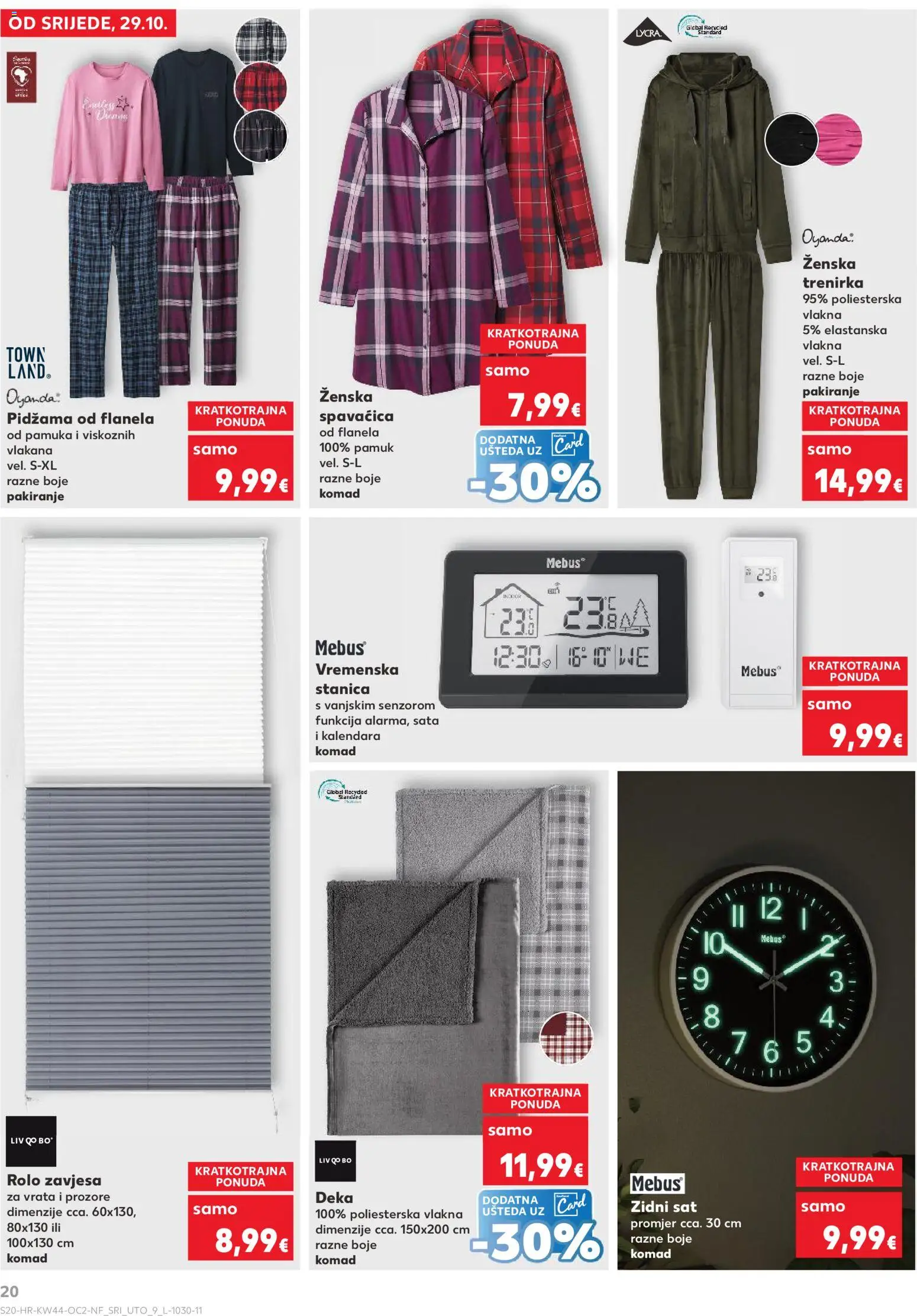 Kaufland katalog | vrijedi od 29.10.2025 | Stranica: 20 | Proizvodi: Rolo zavjesa, Vrata, Deka, Trenirka