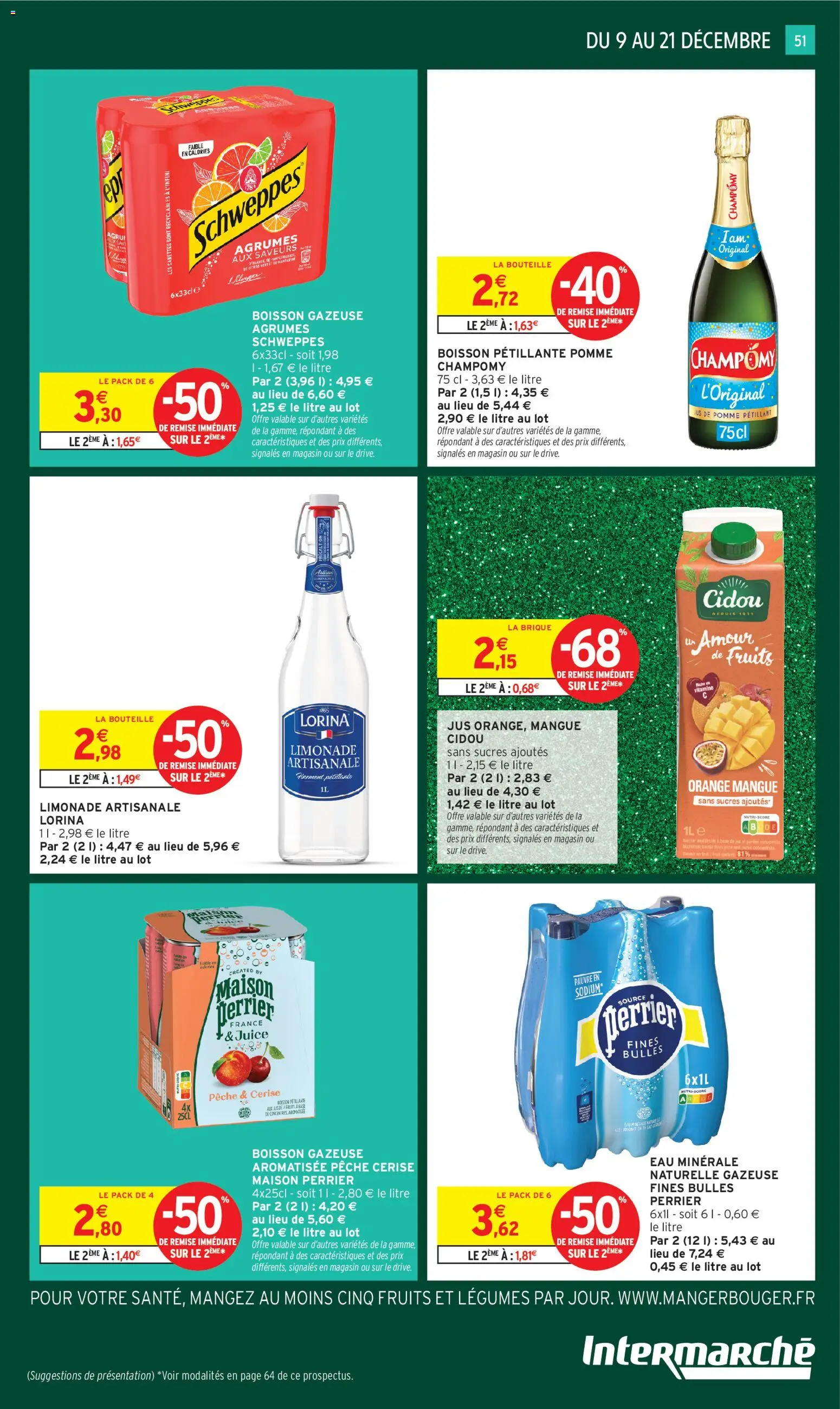 {H1} | Page: 51 | Produits: Mangue, Base, Eau minérale naturelle, Jus