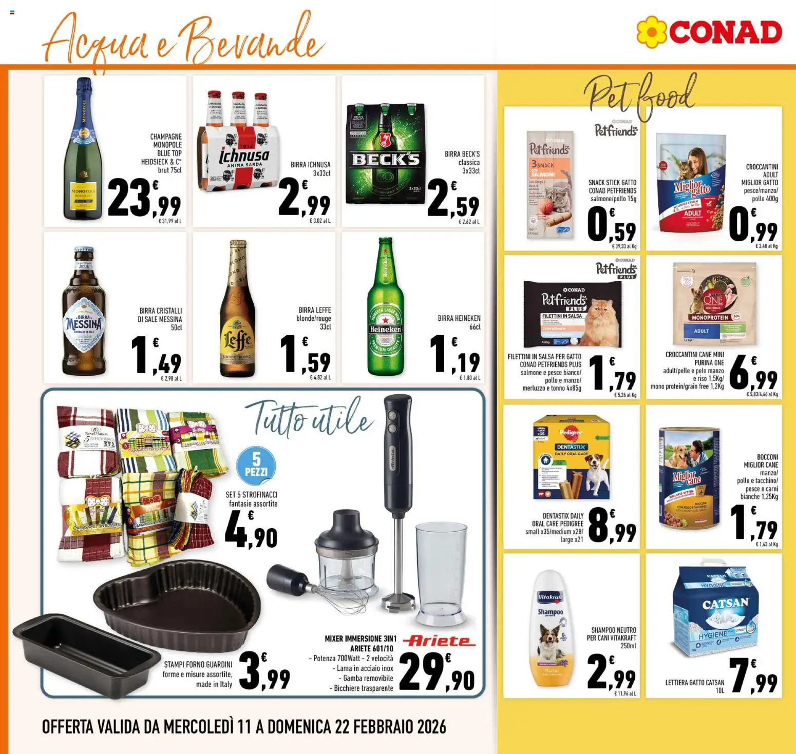 Volantino Conad del 11.02.2026 | Pagina: 18 | Prodotti: Birra, Pesce, Manzo, Heineken