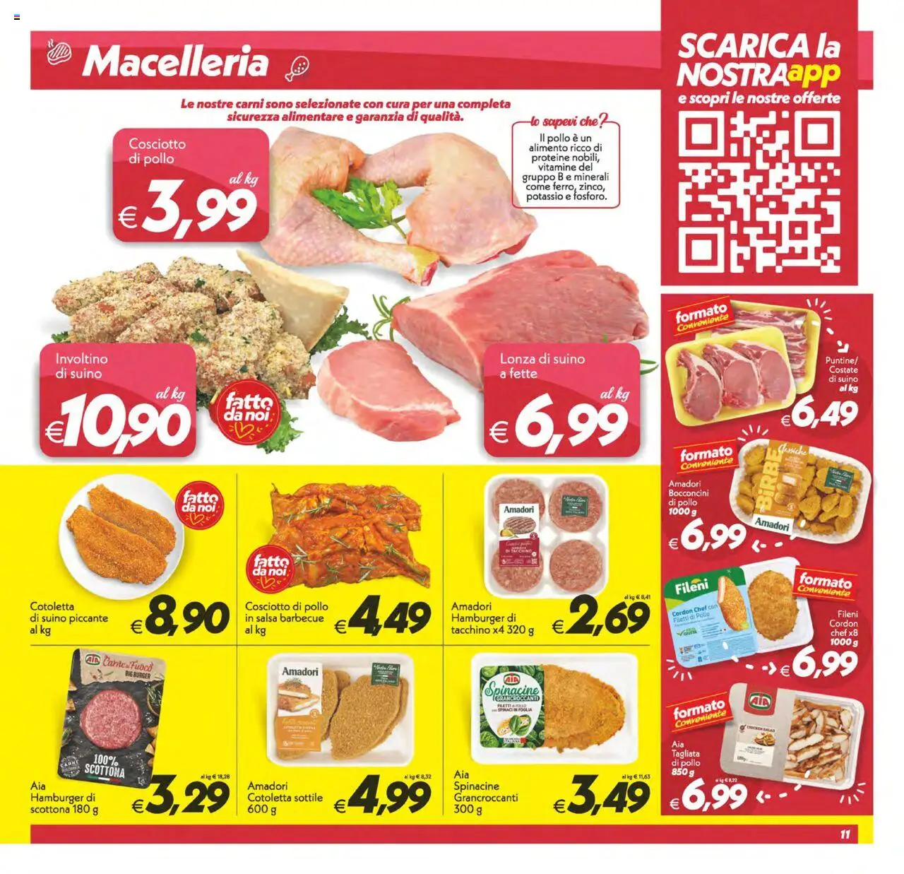 Volantino SuperConveniente del 03.10.2025 | Pagina: 11 | Prodotti: Pollo, Tacchino, Barbecue, Hamburger