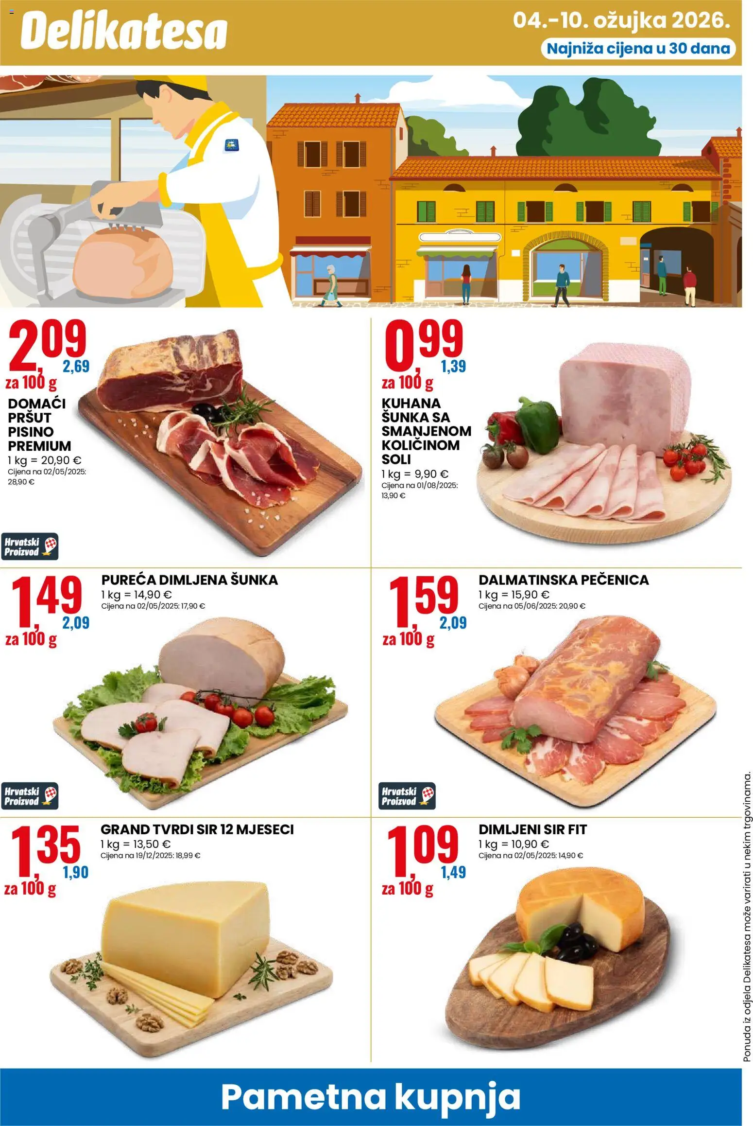 Eurospin katalog | vrijedi od 04.03.2026 | Stranica: 10 | Proizvodi: Sir, Šunka, Pršut, Tvrdi sir