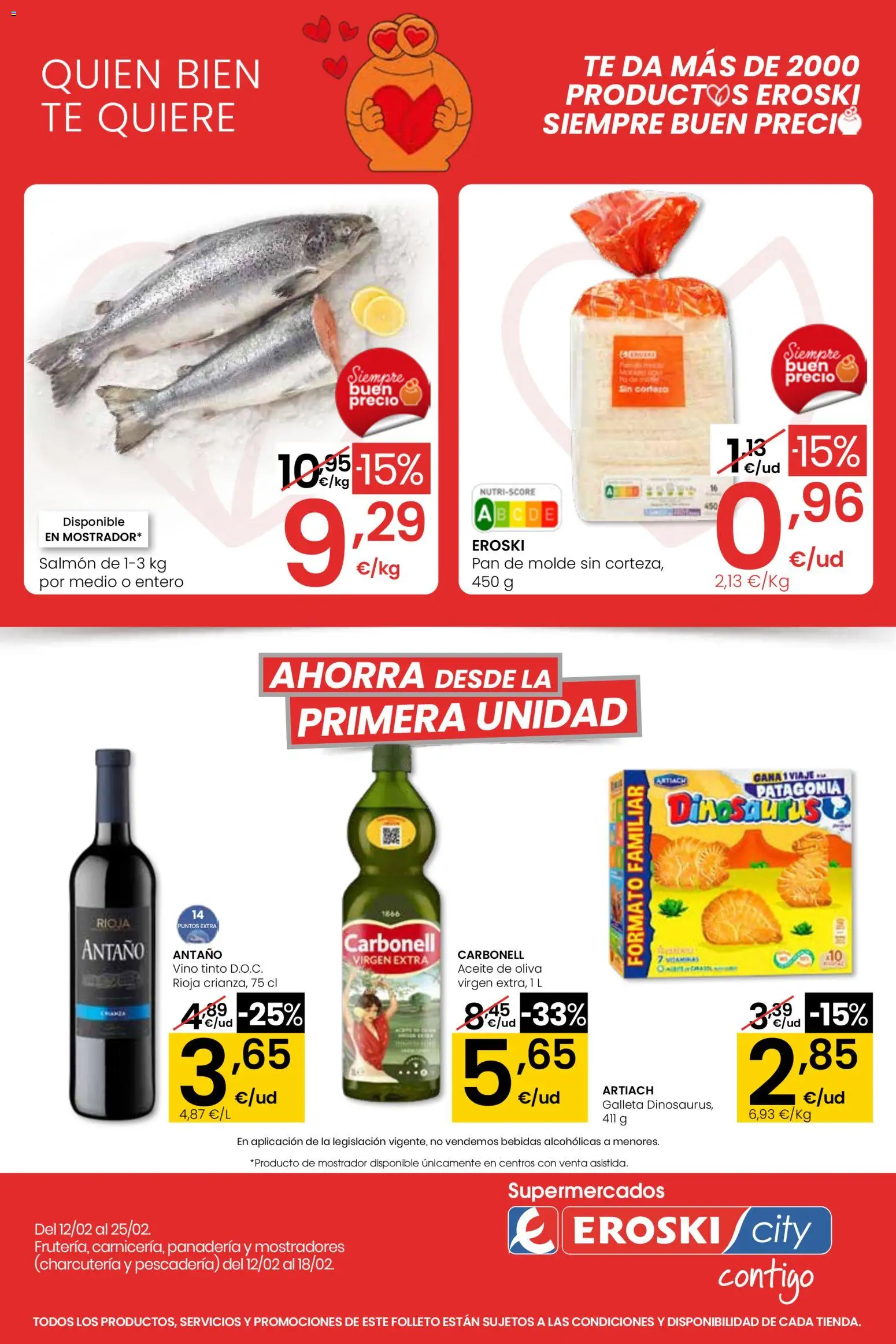 Eroski - Siempre a buen precio city │ válido desde el 12.02.2026 | Página: 1 | Productos: Aceite, Vino, Aceite de oliva, Pan de molde